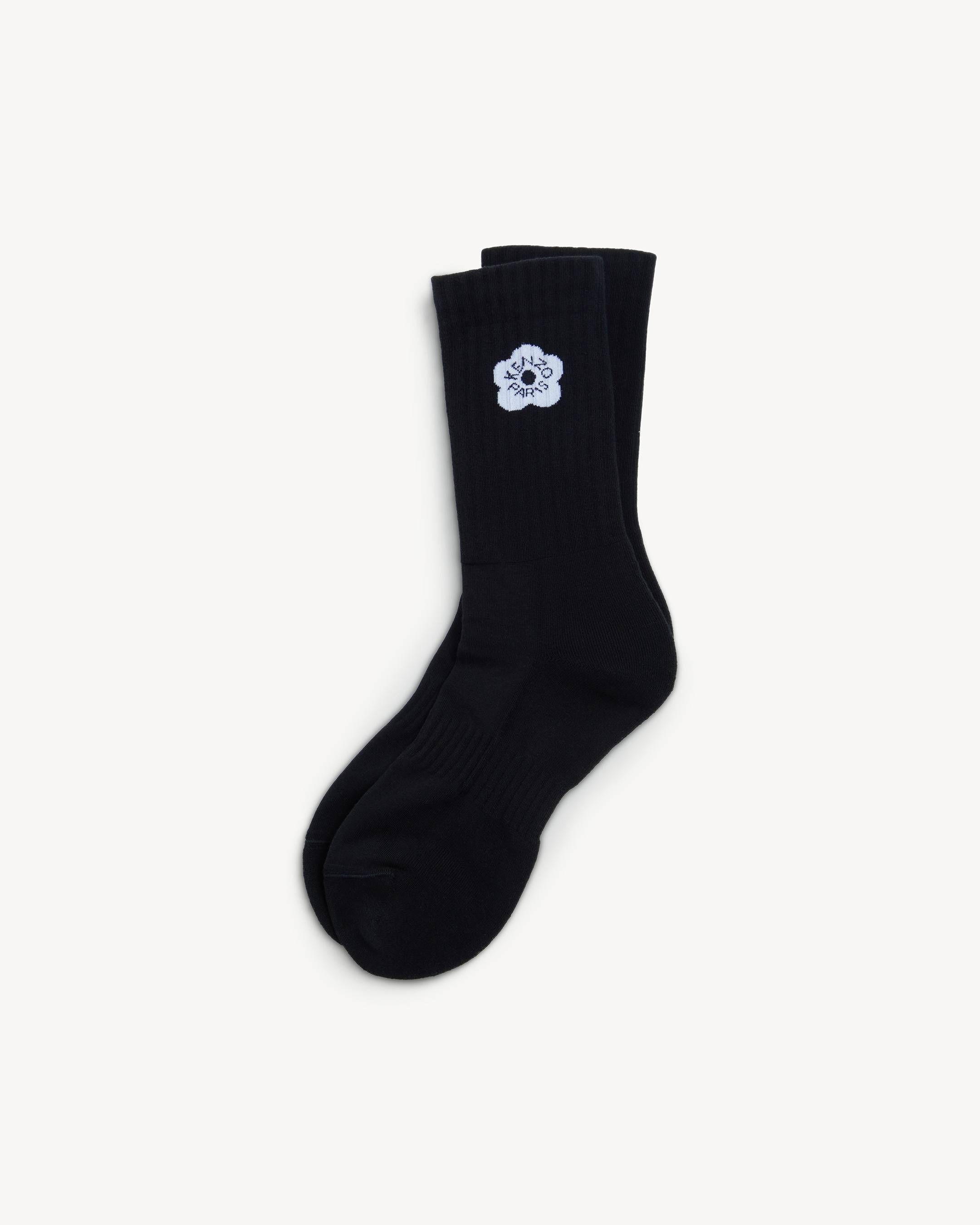 KENZO Chaussettes Côtelées 'Boke Flower 2.0' En Coton, Homme, Noir, Taille , 36-38