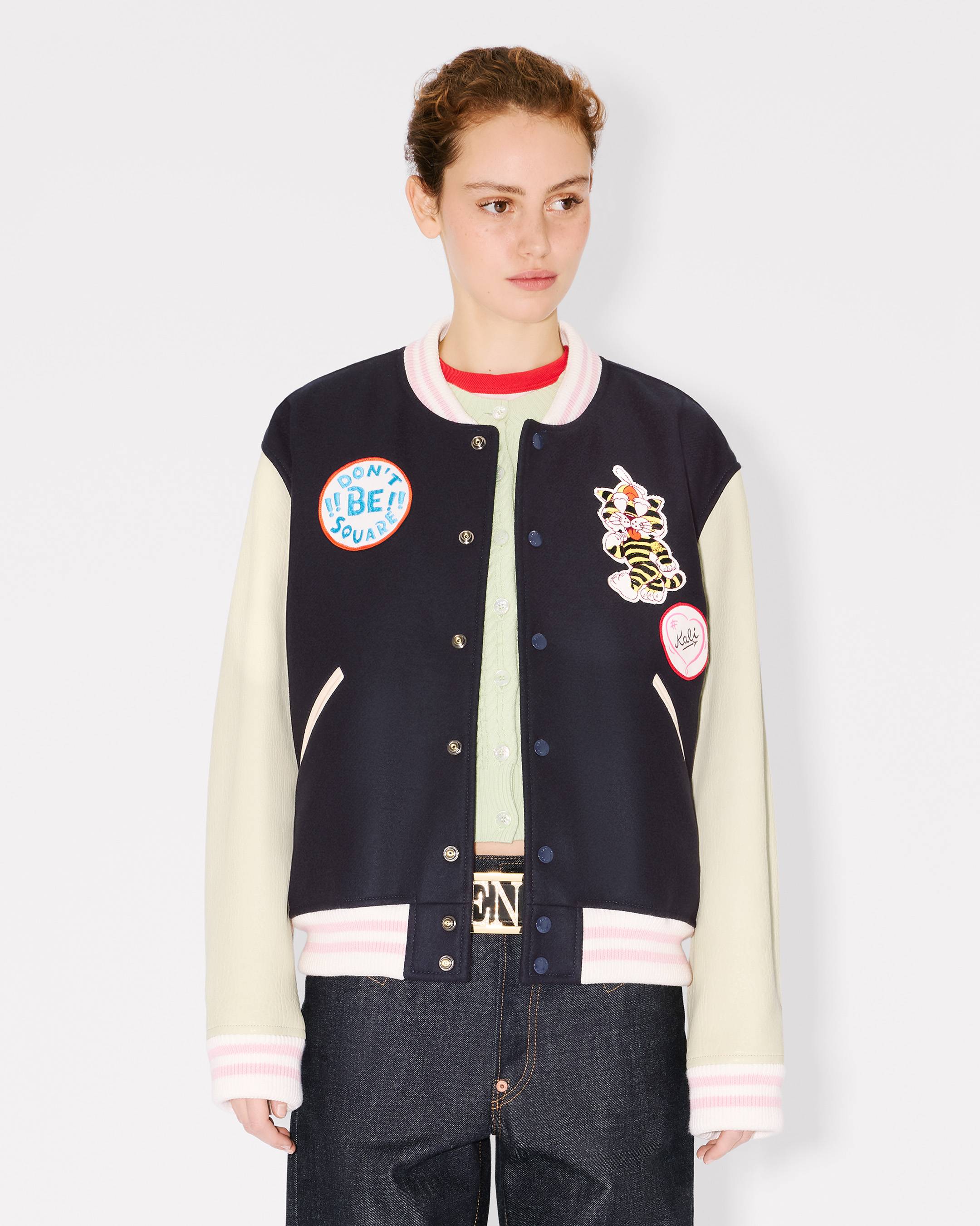 'KENZO Badges' oversized varsity blouson in wool