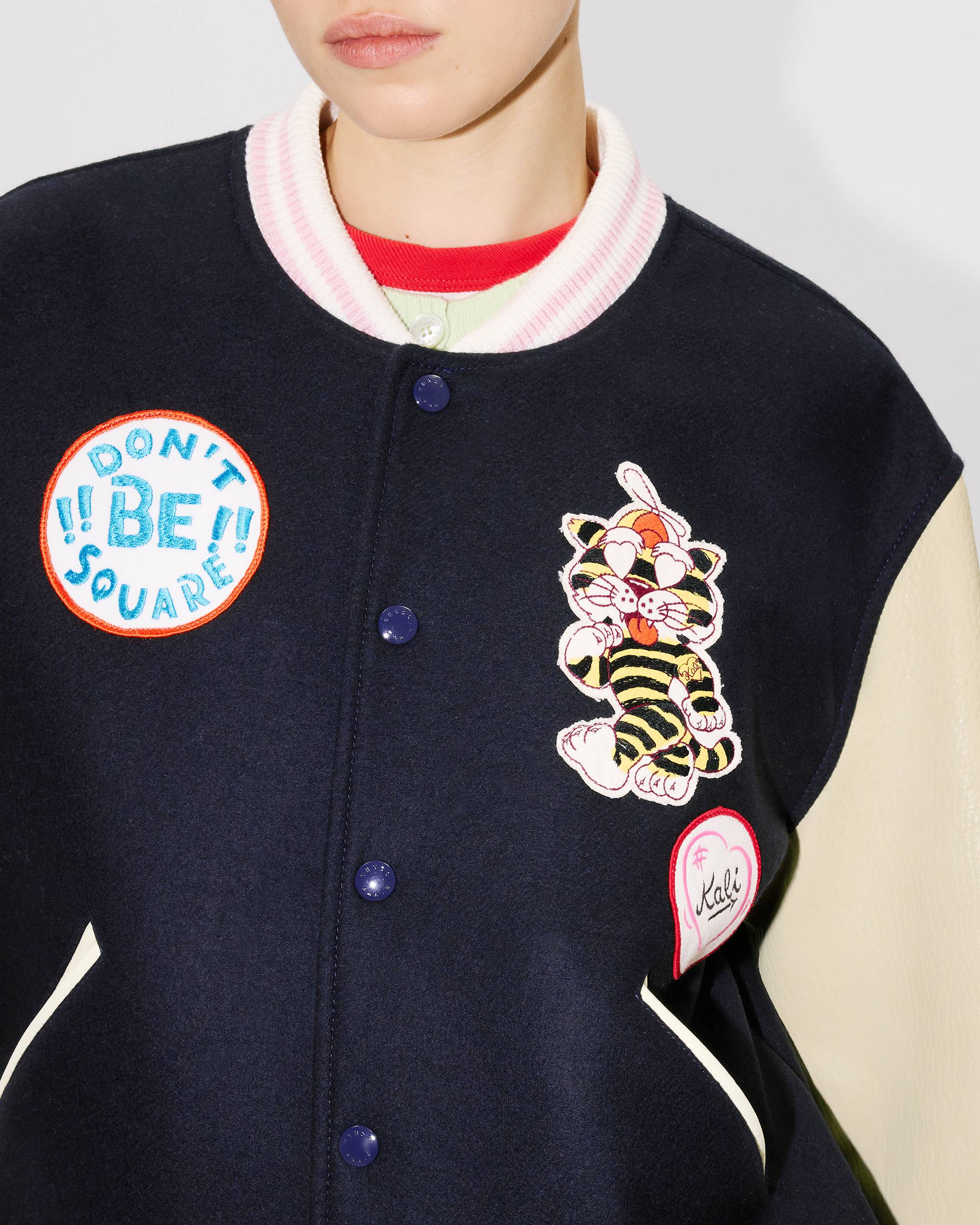 'KENZO Badges' oversized varsity blouson in wool