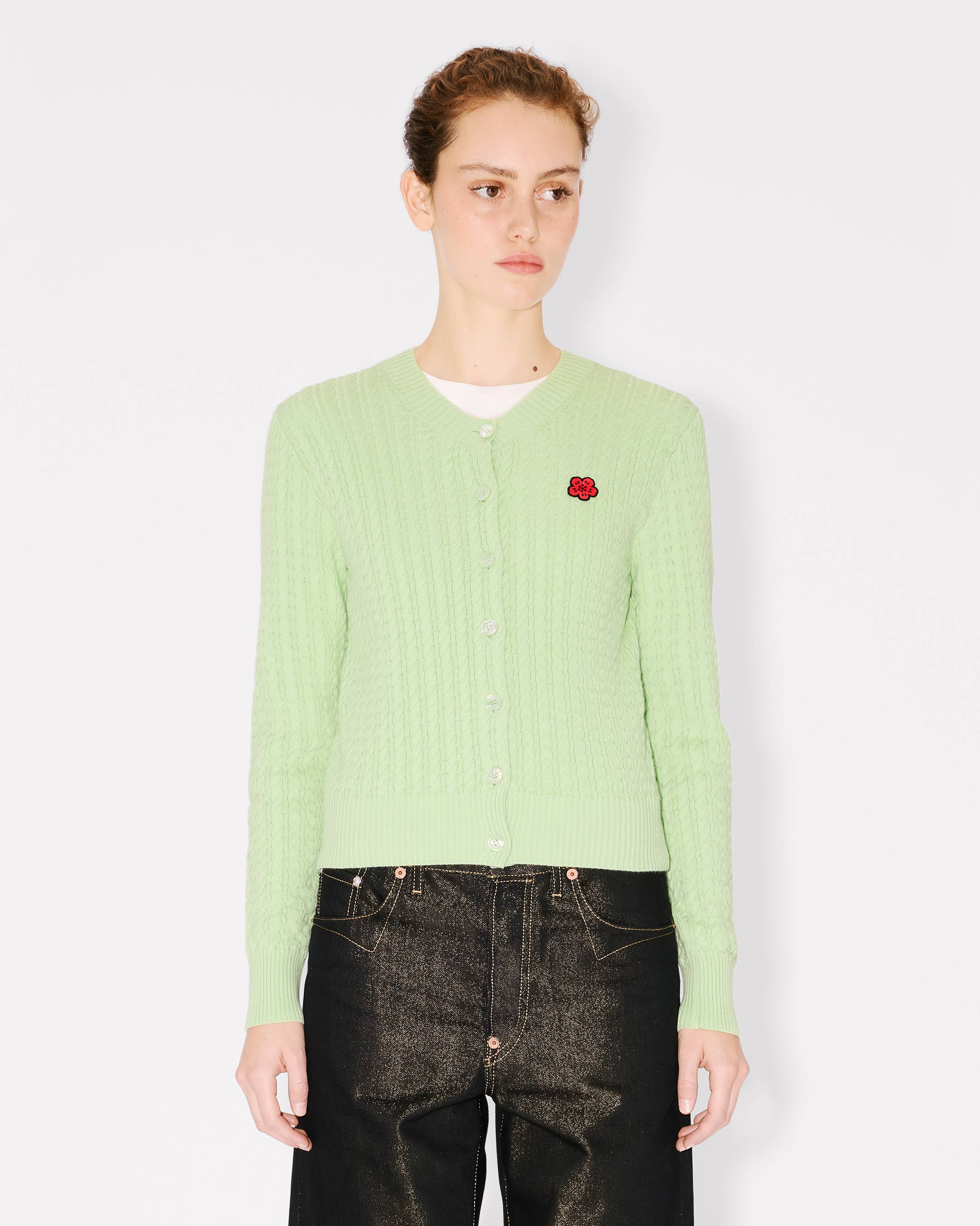 C&aacute;rdigan de punto de lana y algod&oacute;n 'Boke Flower'