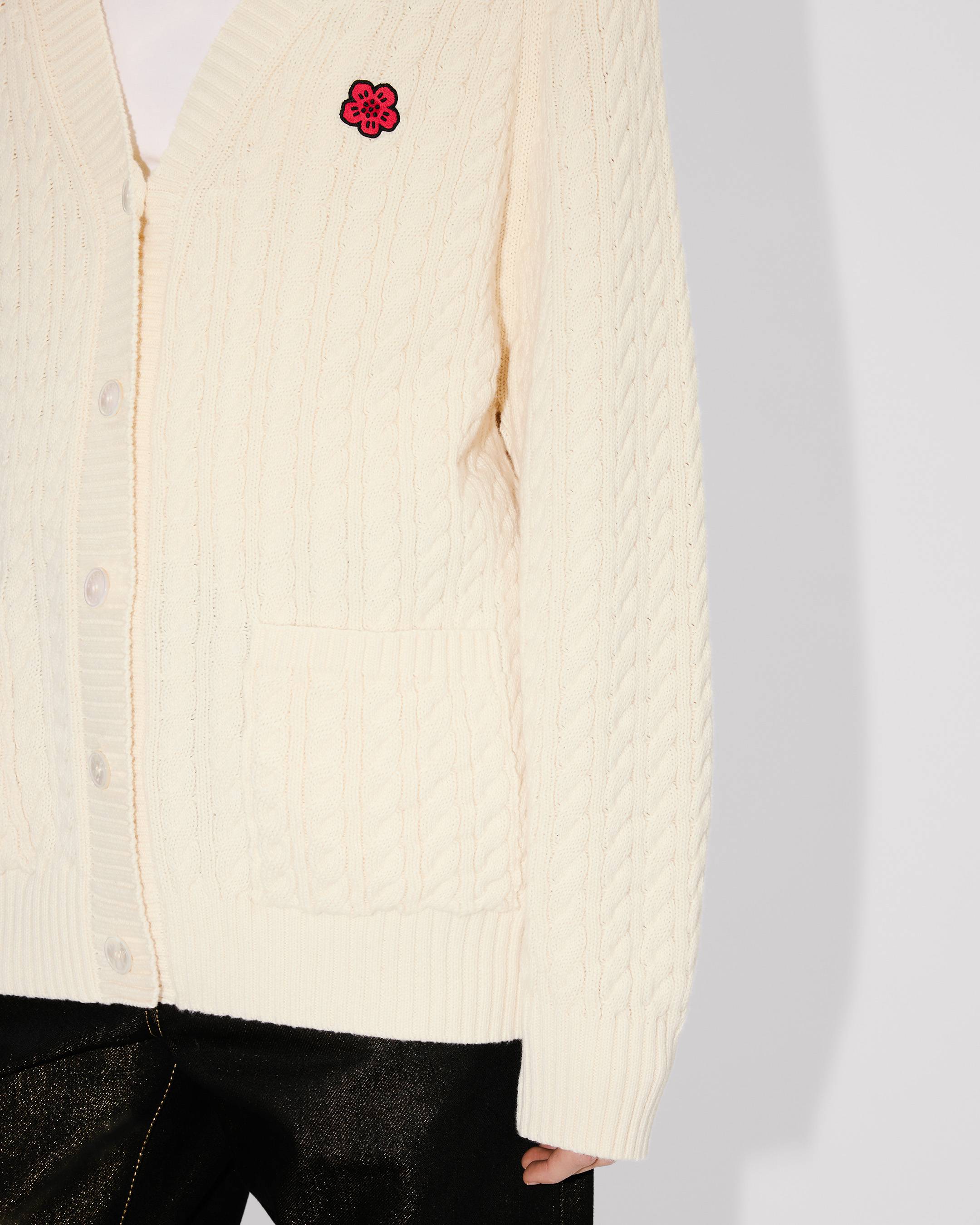 'Boke Flower' loose knit cardigan cotton and wool