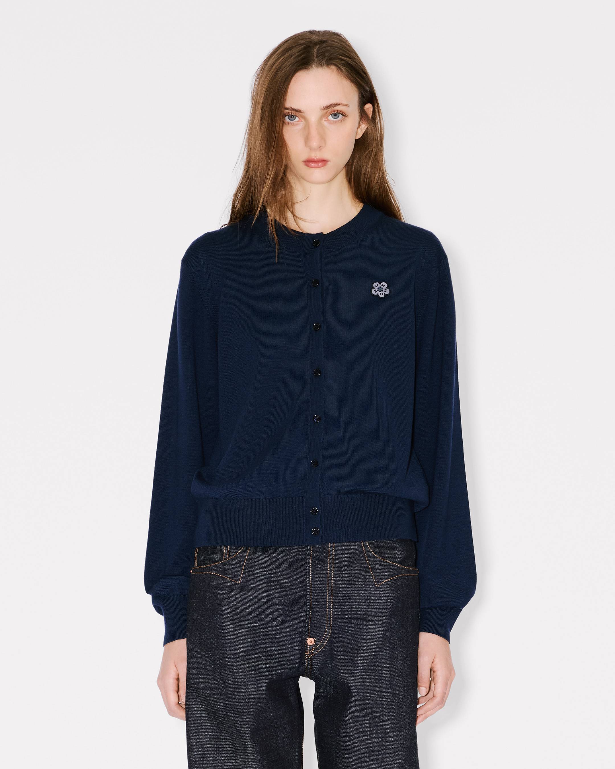 'Boke Flower' embroidered cardigan in merino wool