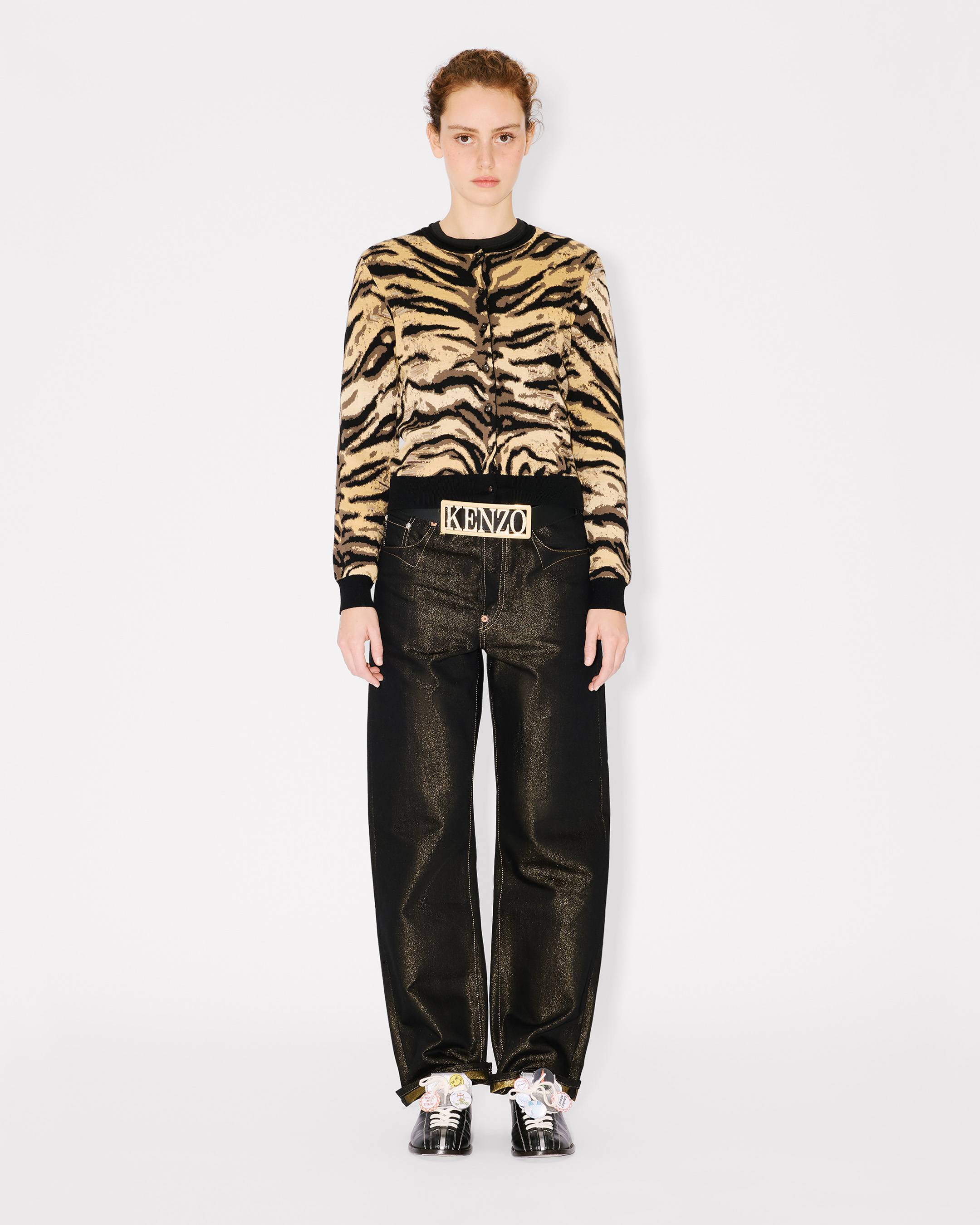 'KENZO Tiger' cardigan in mixed cotton and wool