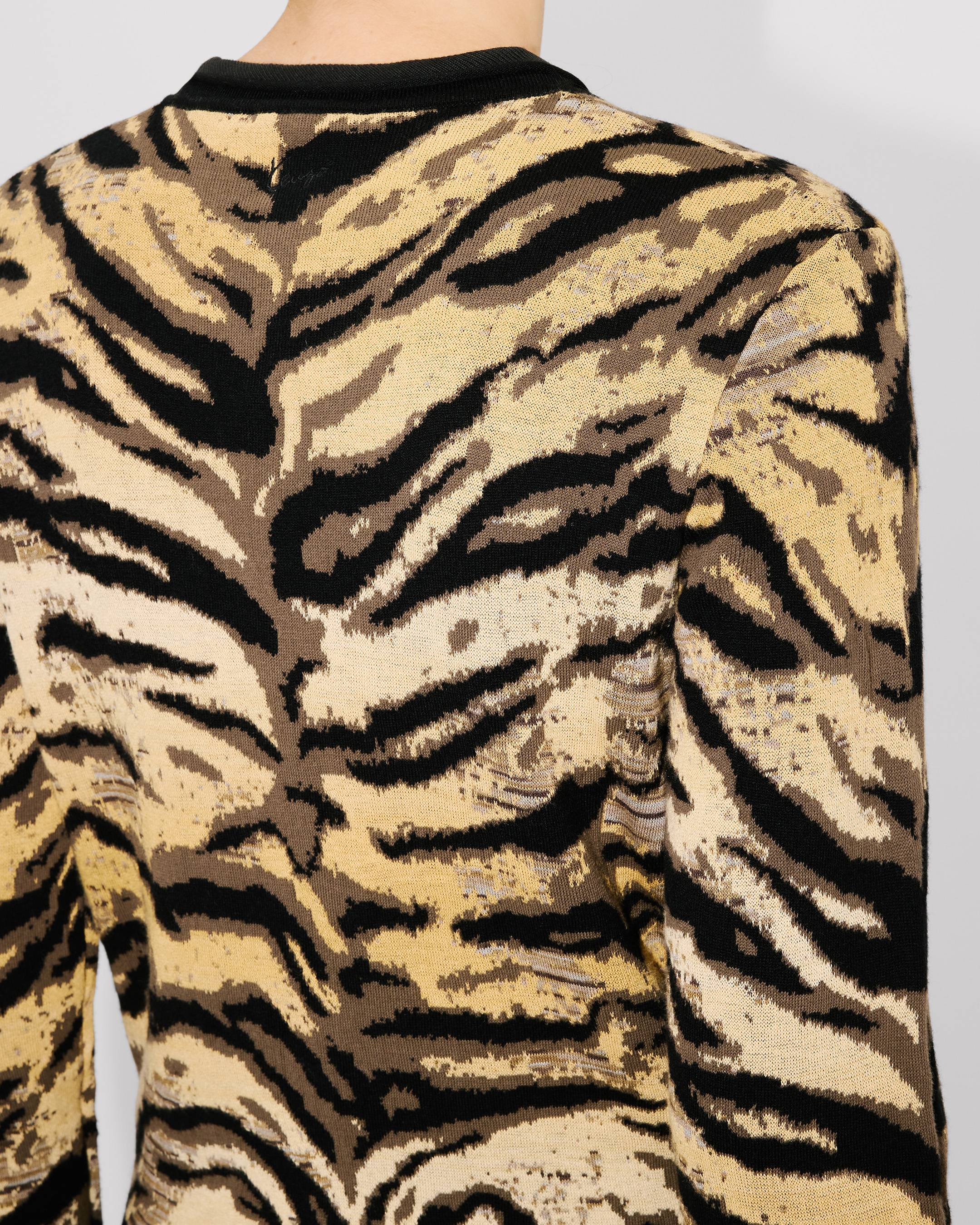 'KENZO Tiger' cardigan in mixed cotton and wool