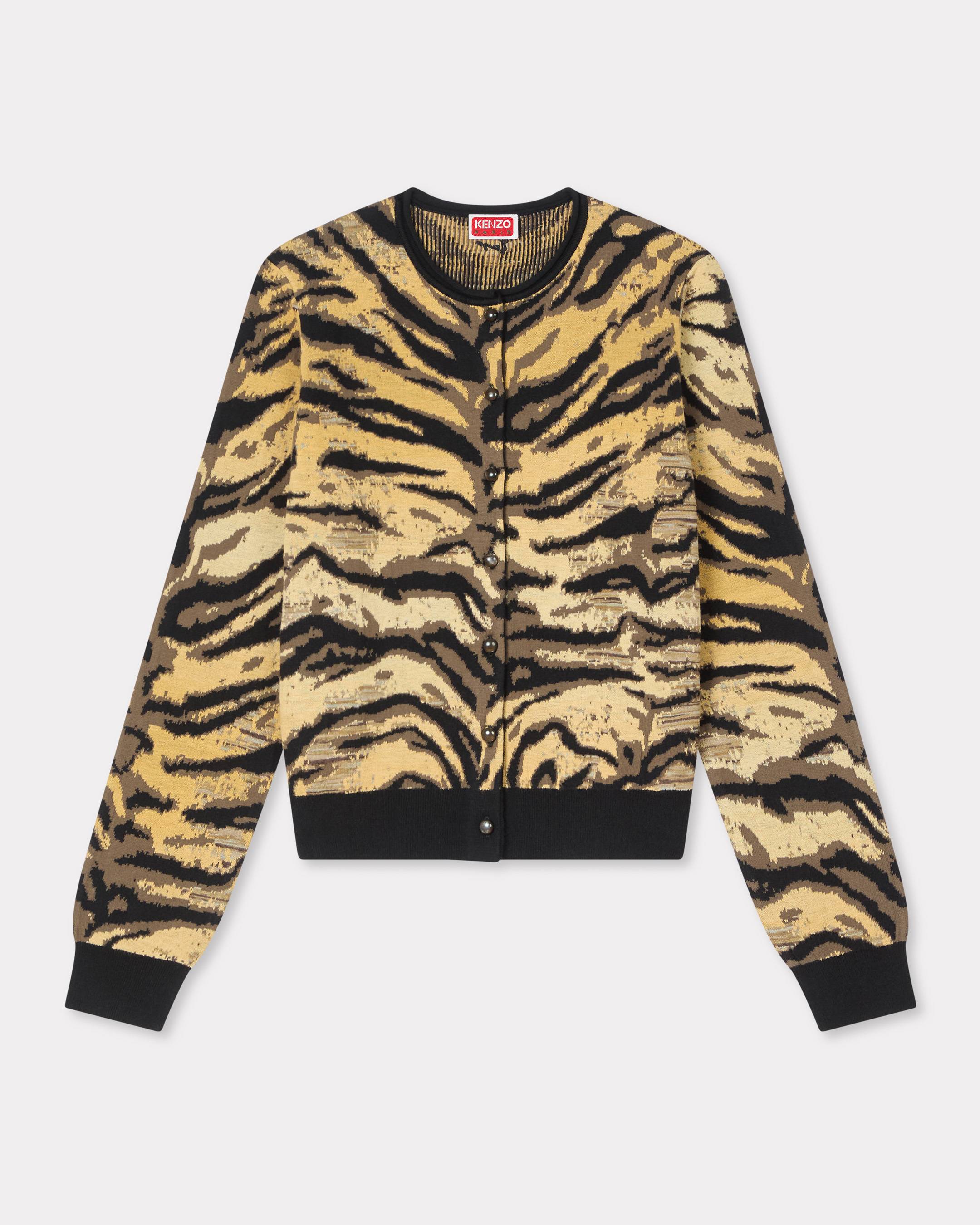 'KENZO Tiger' cardigan in mixed cotton and wool