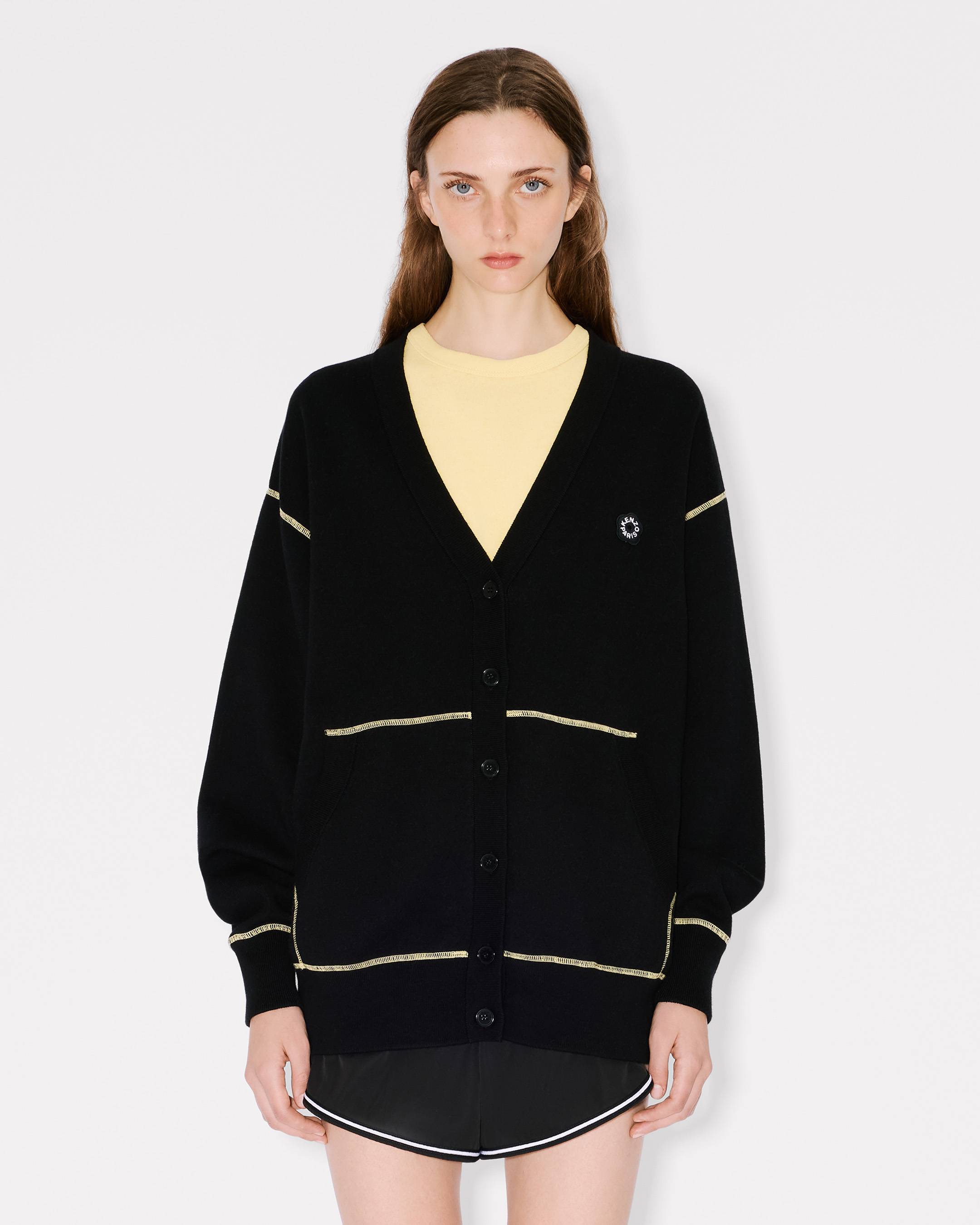 C&aacute;rdigan de algod&oacute;n y lana bordado 'Boke Flower 2.0'