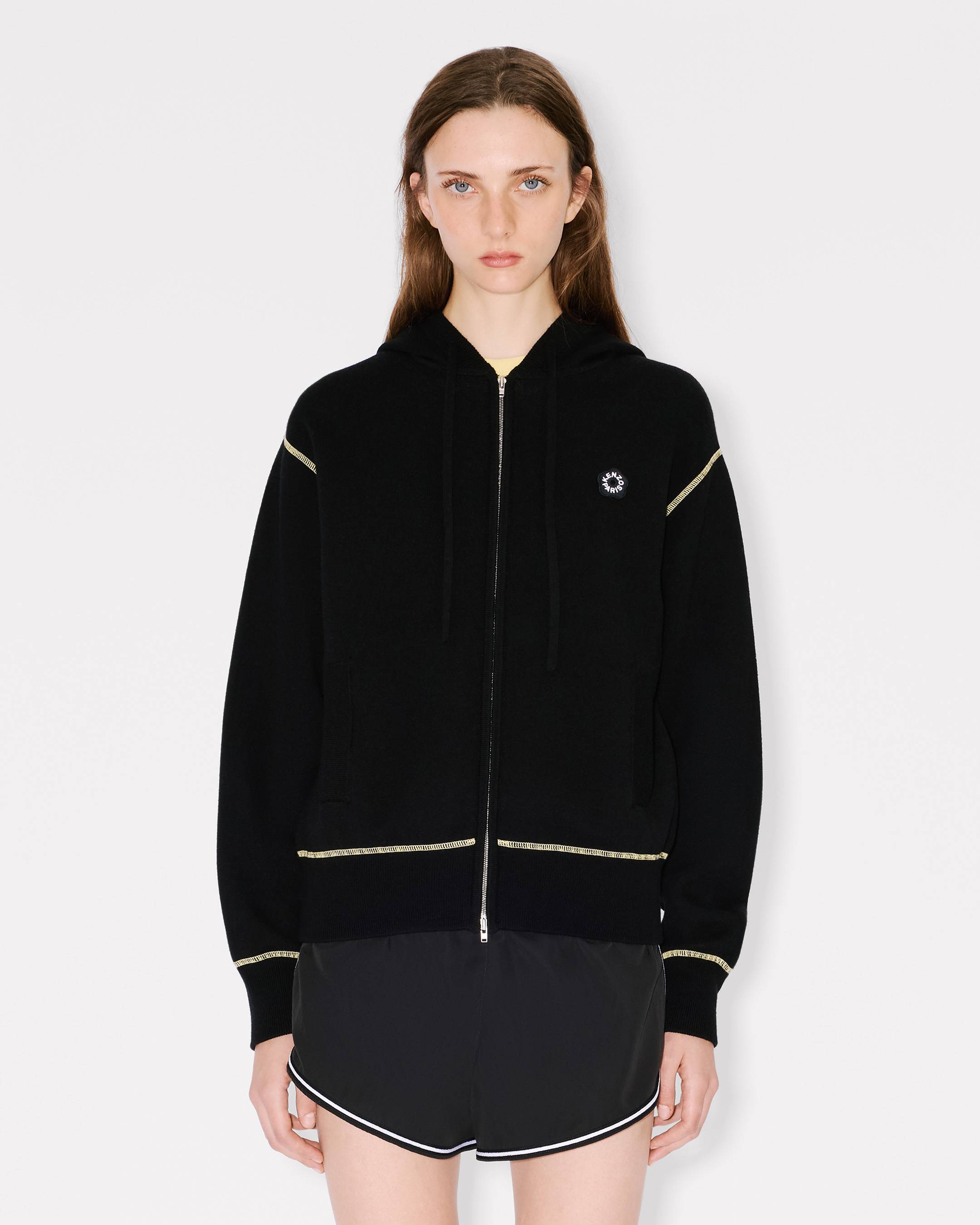 Hoodie &bdquo;Boke Flower 2.0&ldquo; mit Rei&szlig;verschluss aus Baumwolle