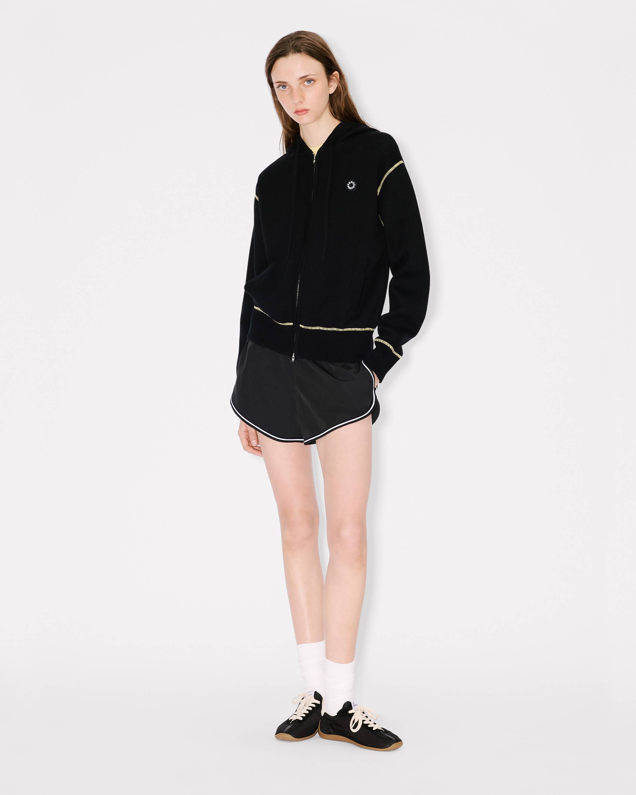 Hoodie &bdquo;Boke Flower 2.0&ldquo; mit Rei&szlig;verschluss aus Baumwolle