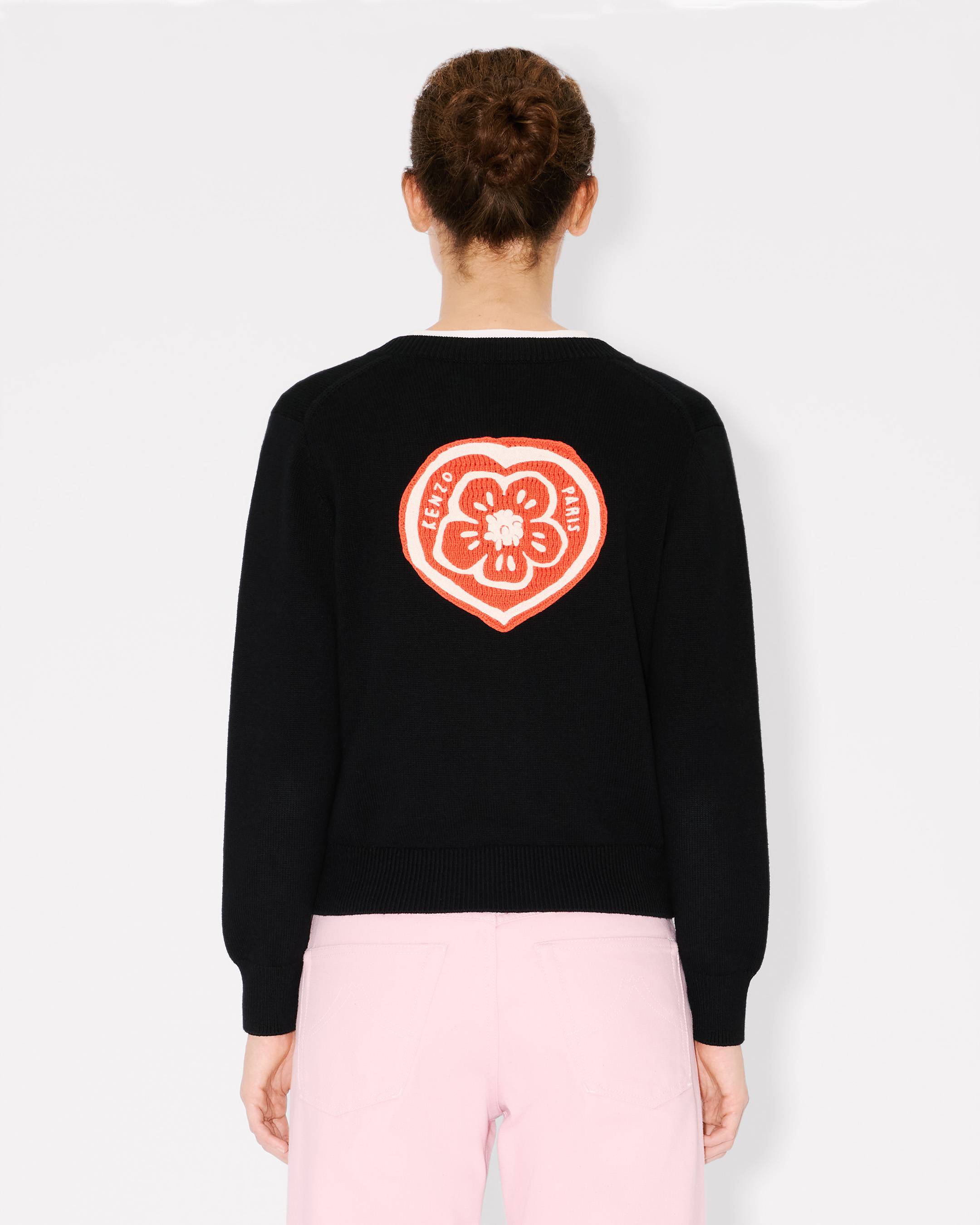 Cardigan brodé 'KENZO Boke Heart' en laine et coton