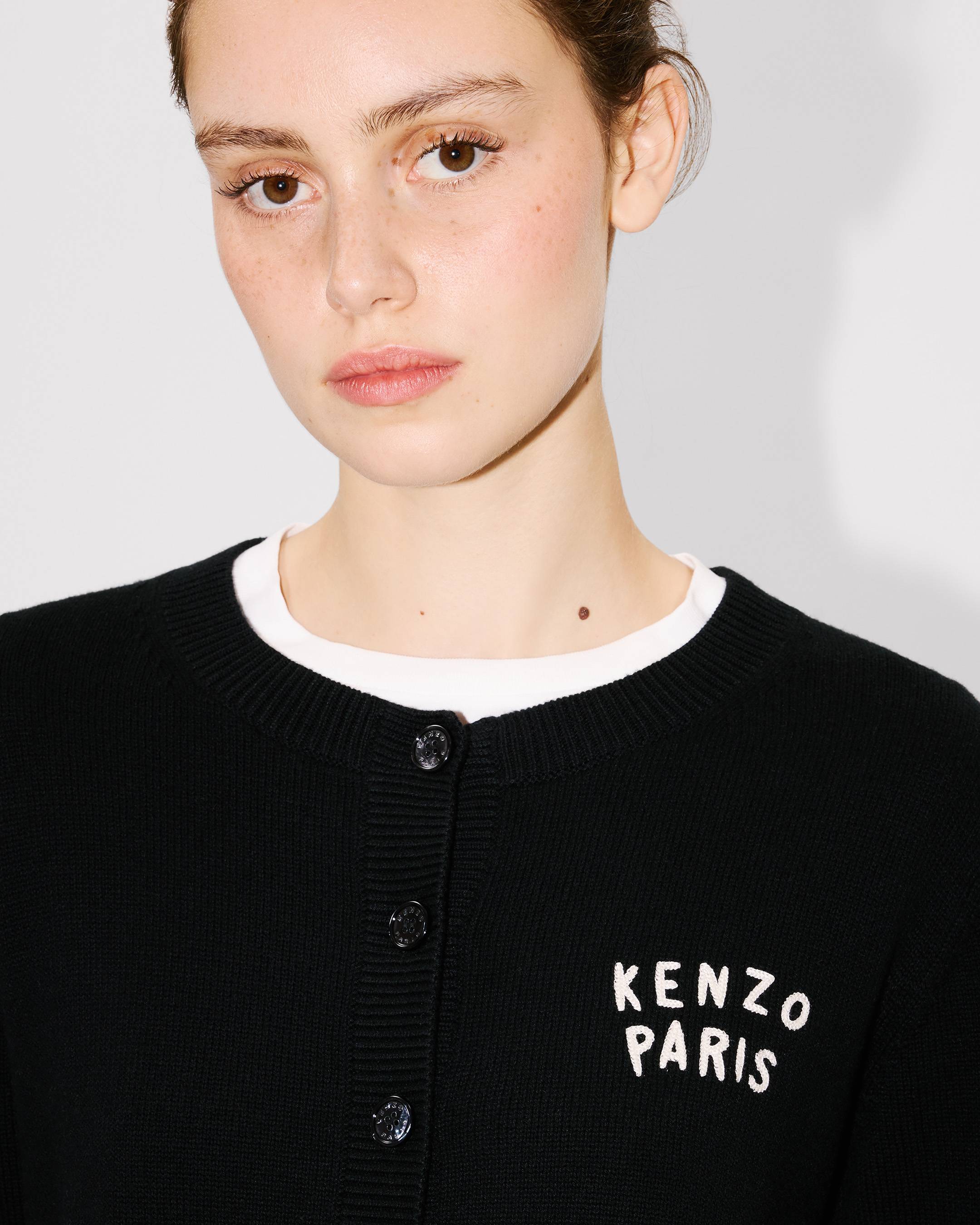 Cardigan brodé 'KENZO Boke Heart' en laine et coton