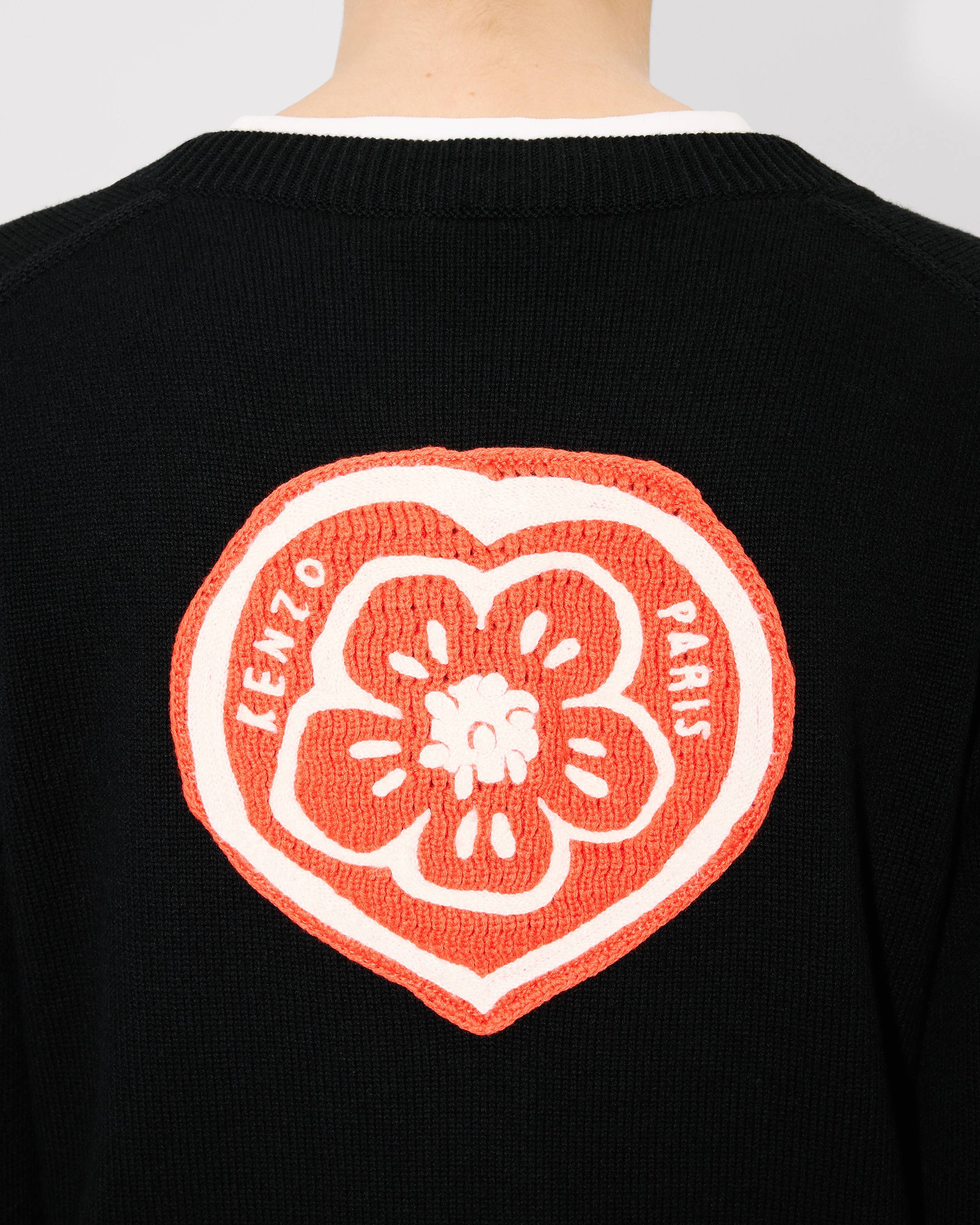 Cardigan brodé 'KENZO Boke Heart' en laine et coton