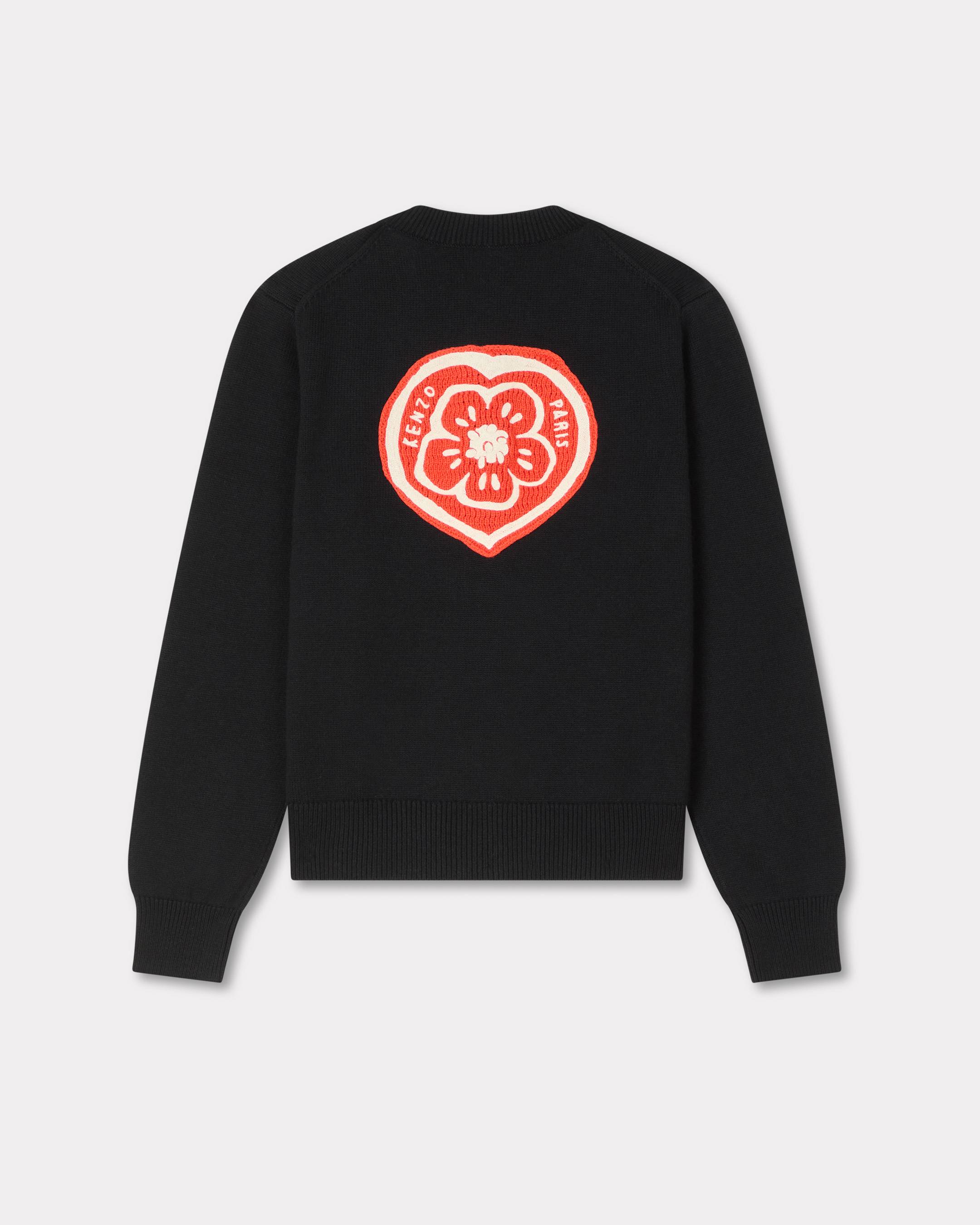 Cardigan brodé 'KENZO Boke Heart' en laine et coton