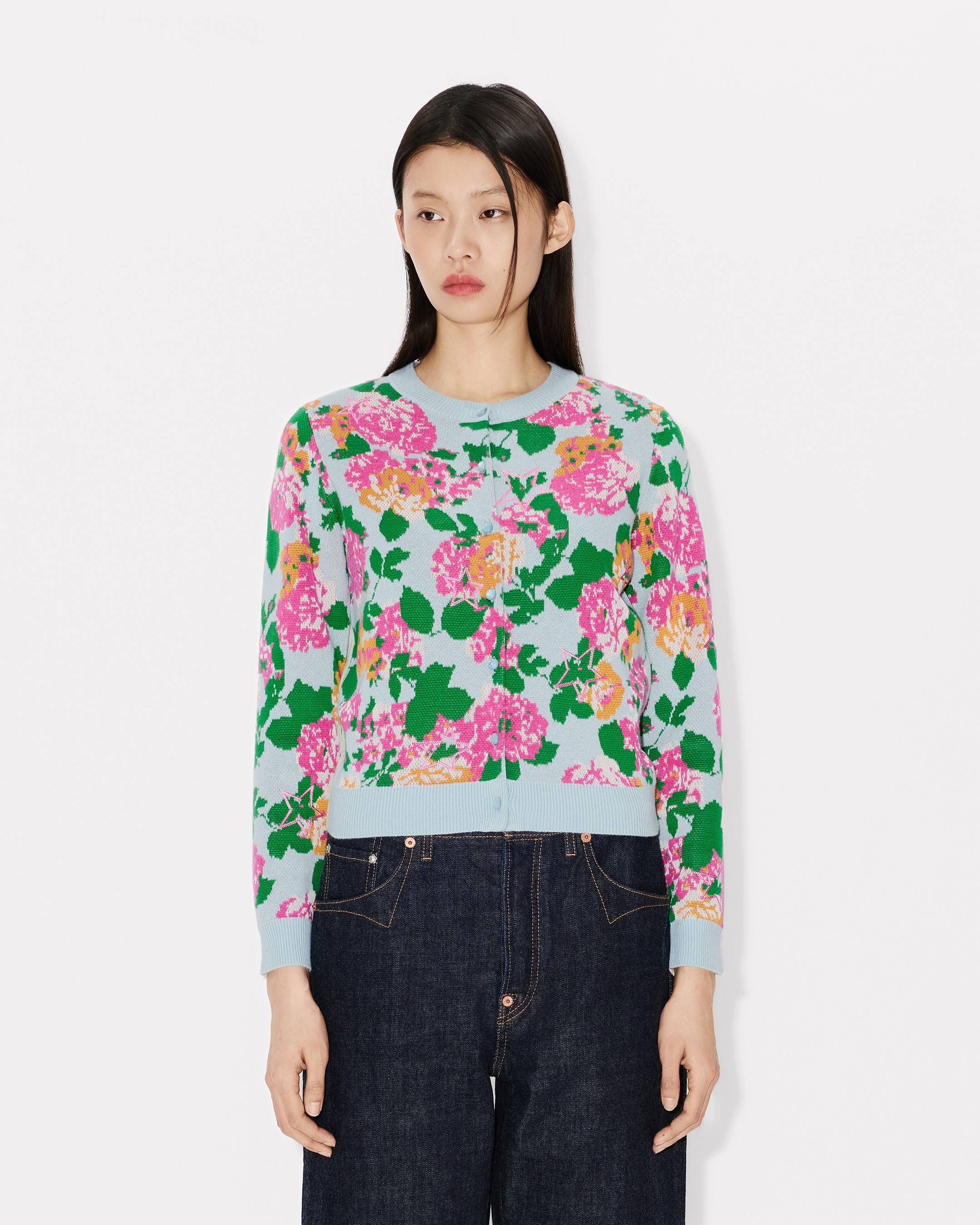 'KENZO Floral' embellished cardigan in cotton wool