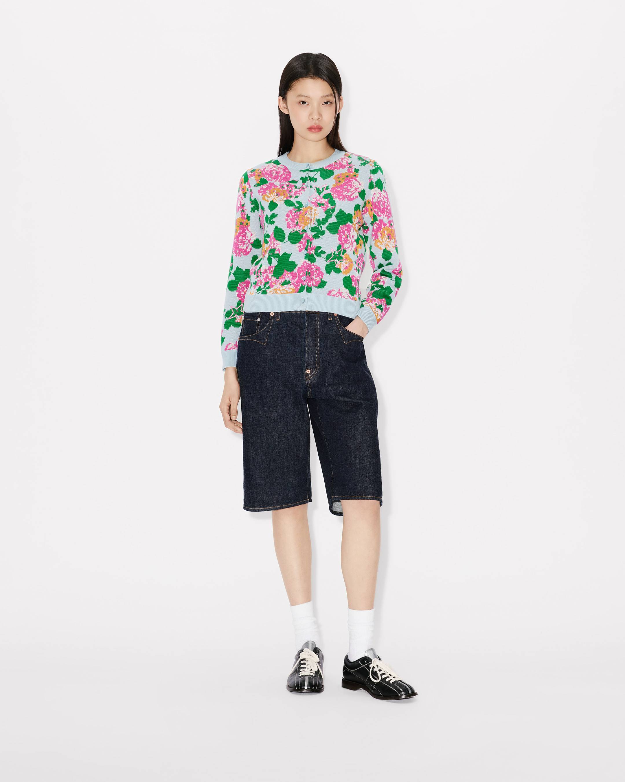 'KENZO Floral' embellished cardigan in cotton wool