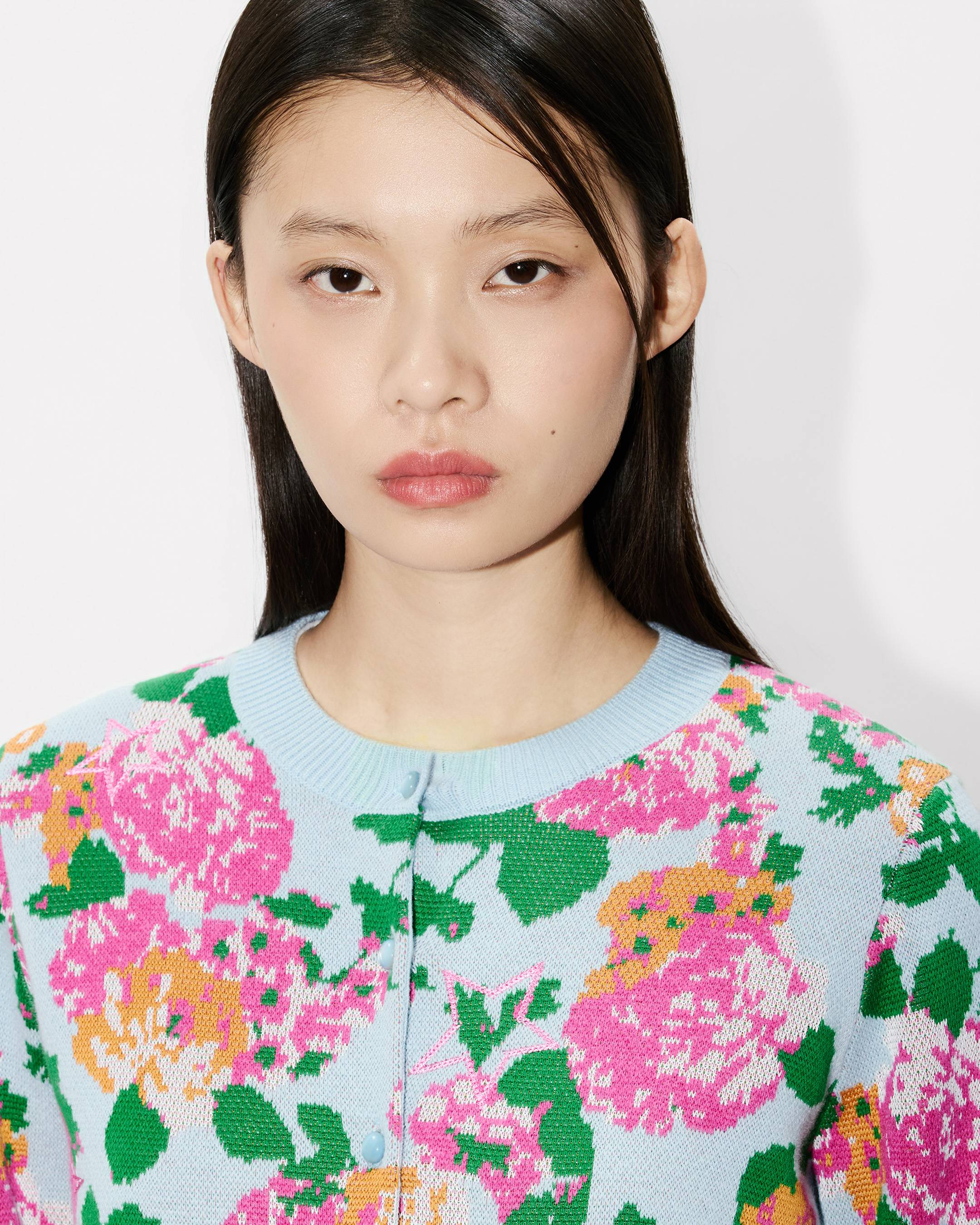 'KENZO Floral' embellished cardigan in cotton wool