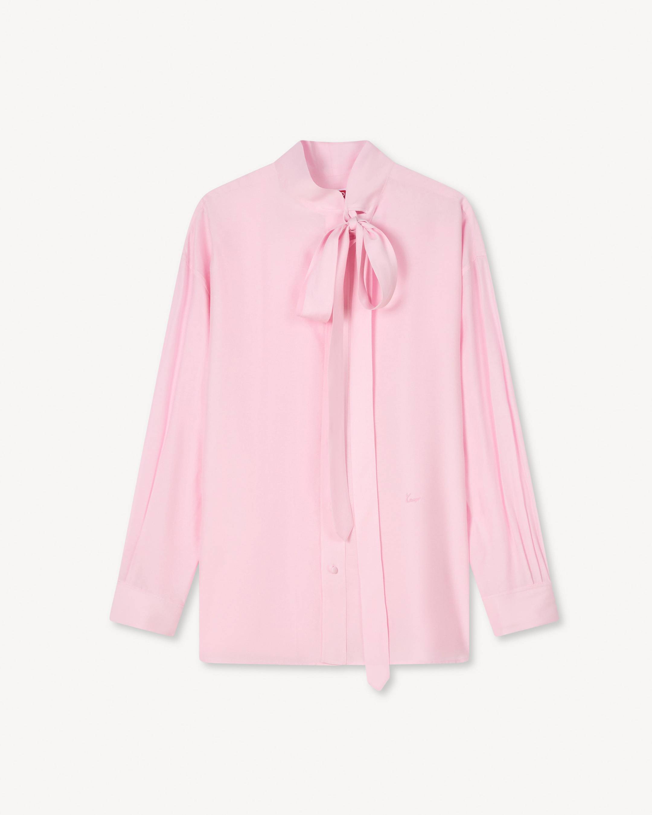 Oversized bow shirt in mixed silk | Women's | KENZO