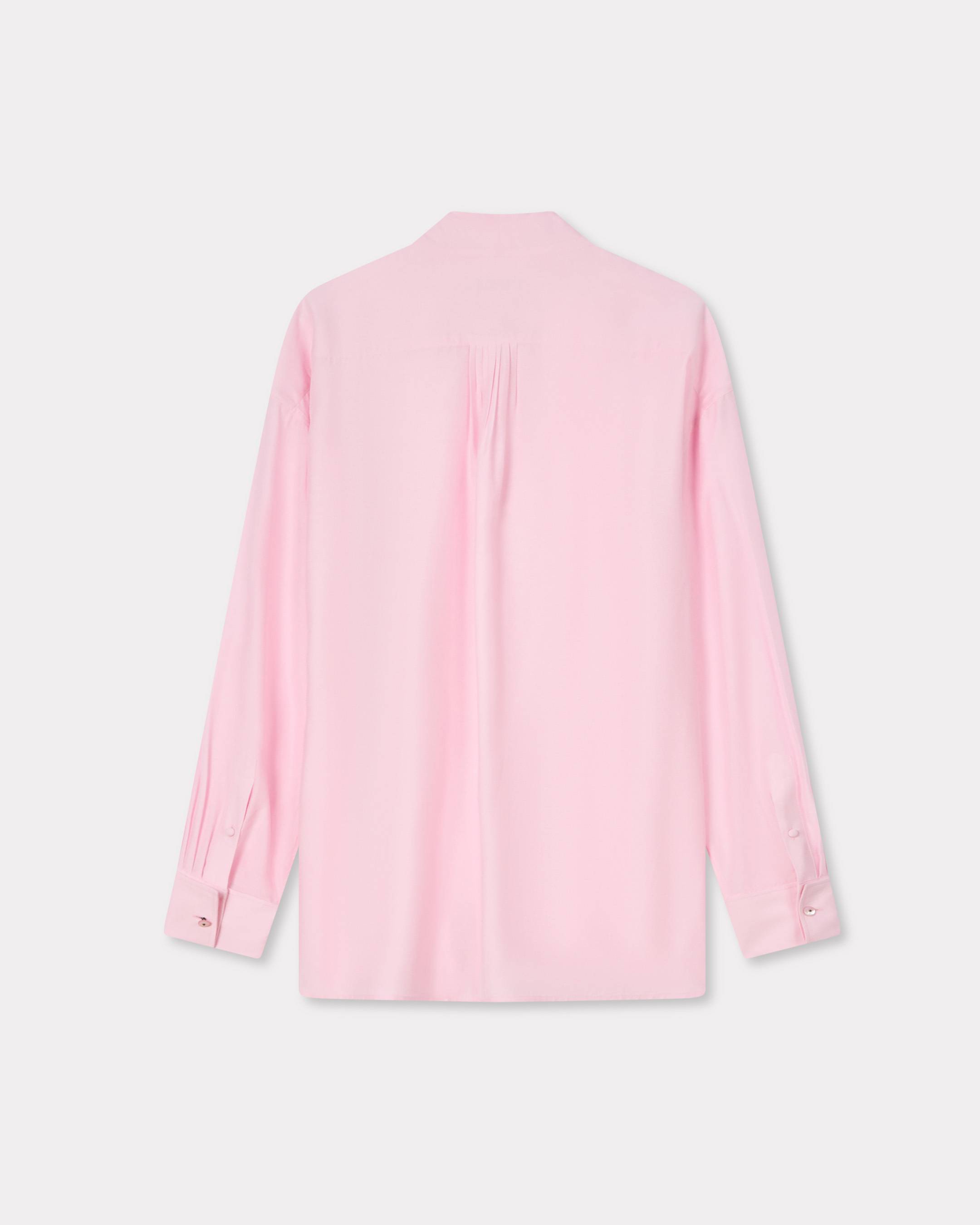 Oversized bow shirt in mixed silk