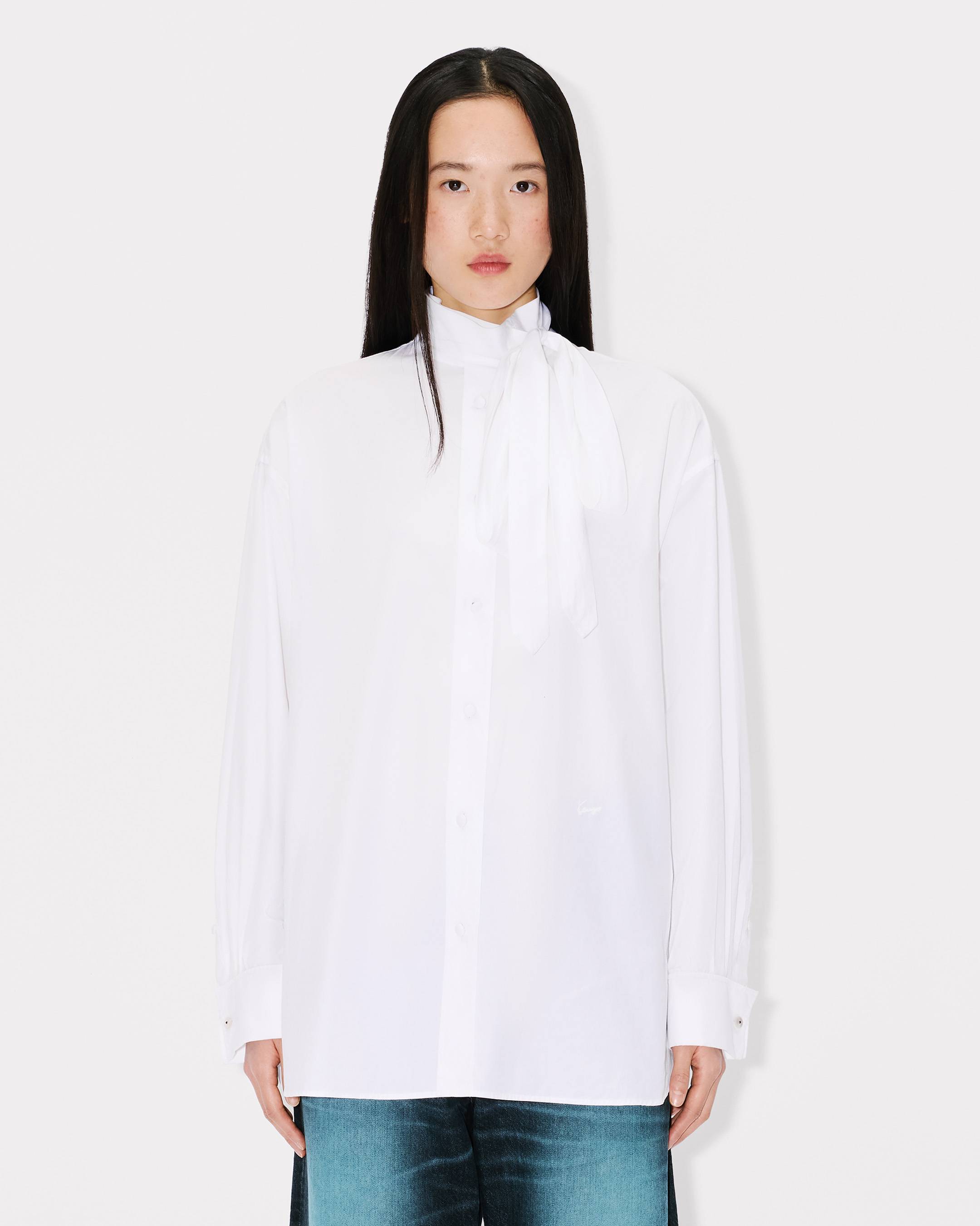 Oversized bow shirt in cotton