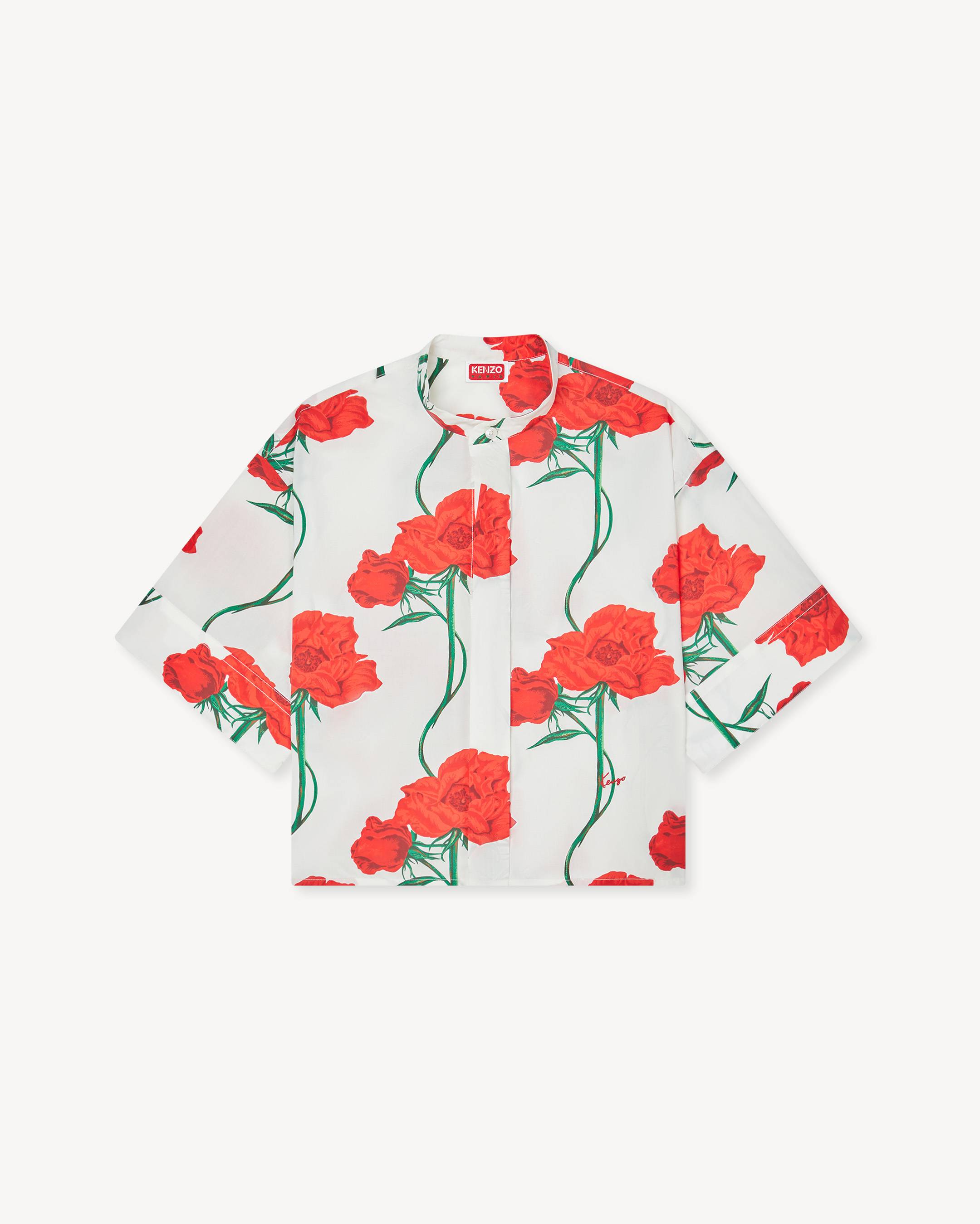 トップス rose KENZO Archive Rose' short sleeve shirt in cotton poplin | Women's