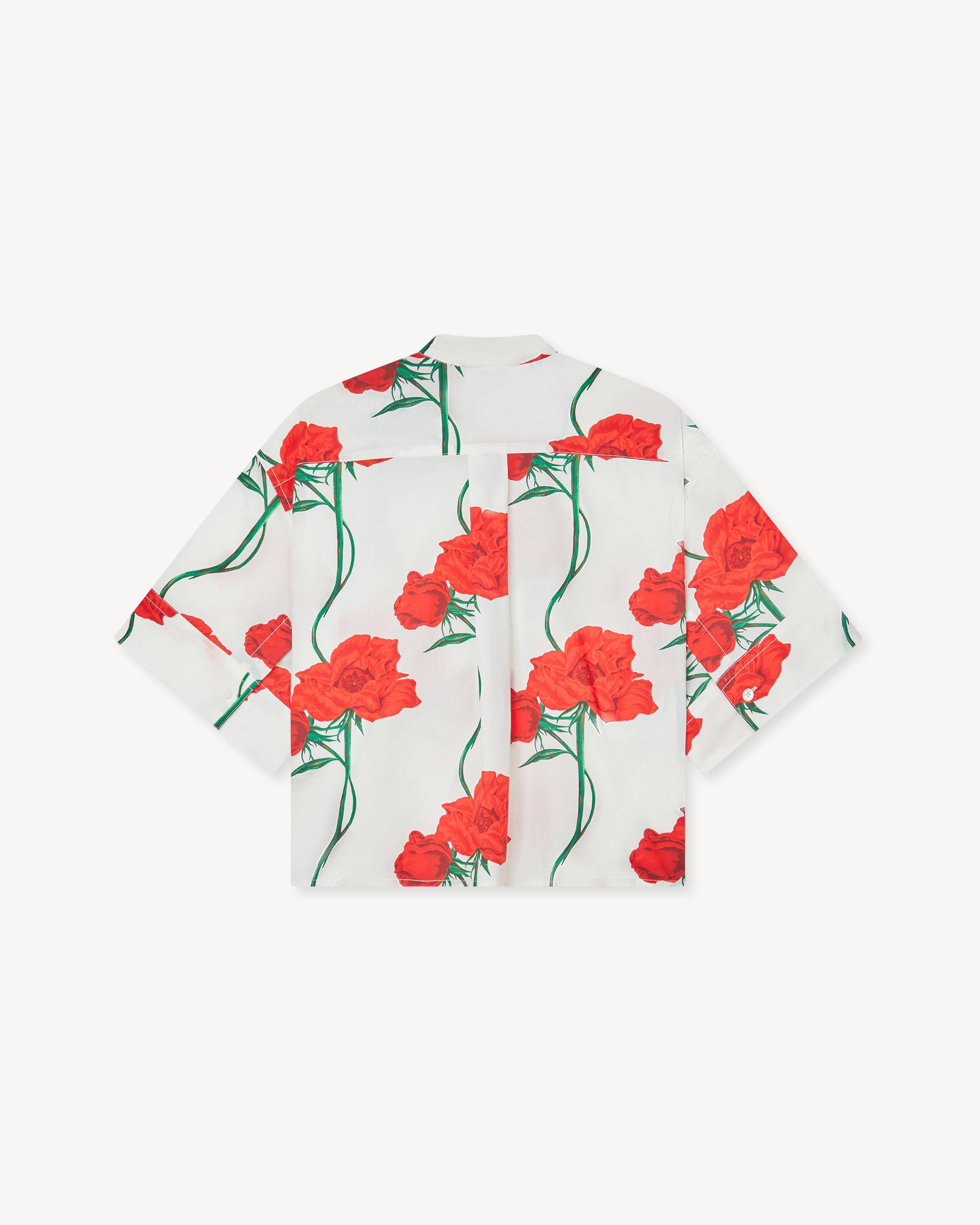 KENZO Archive Rose' ショートスリーブ シャツ イン コットン ポプリン