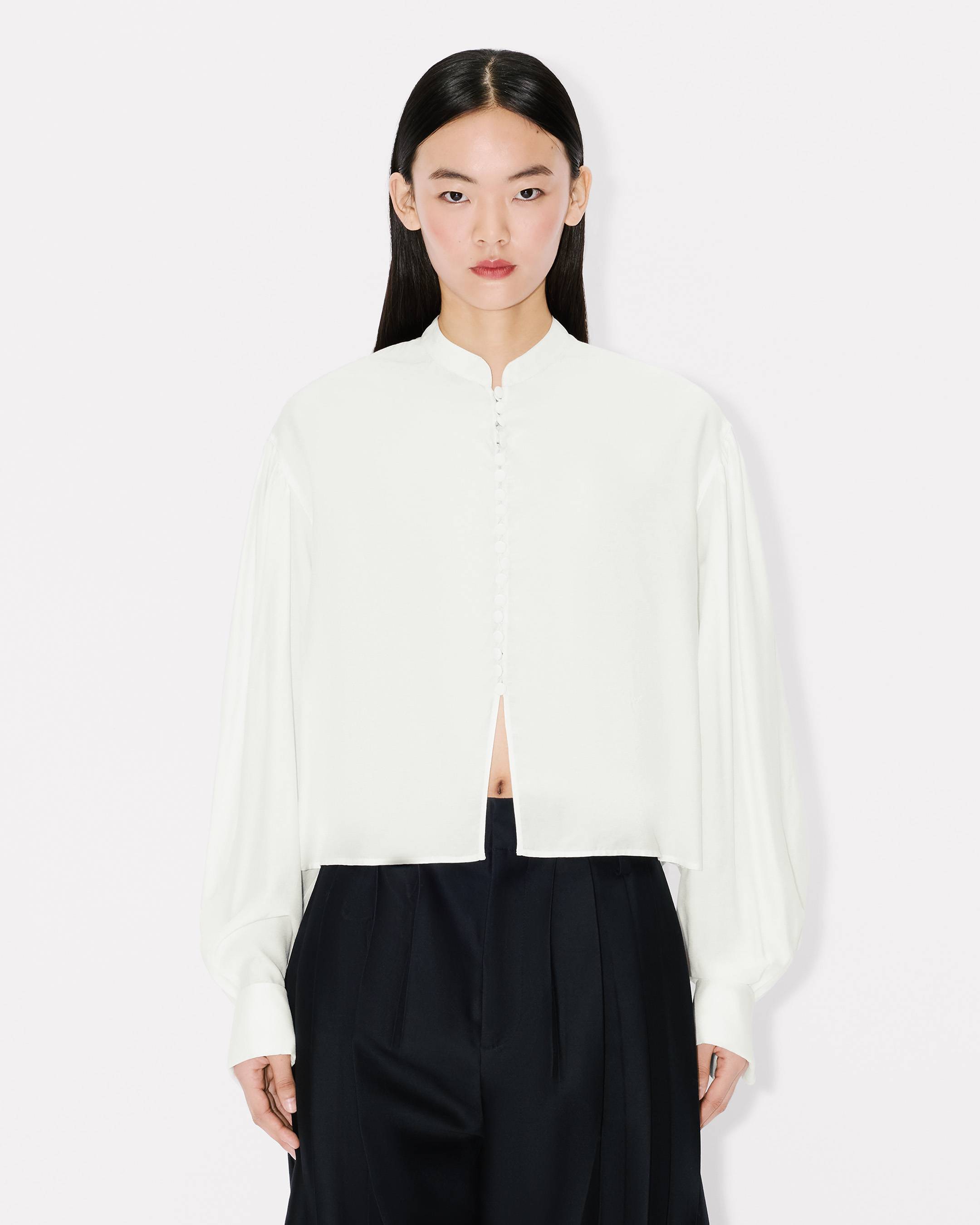 Blouse in mixed silk