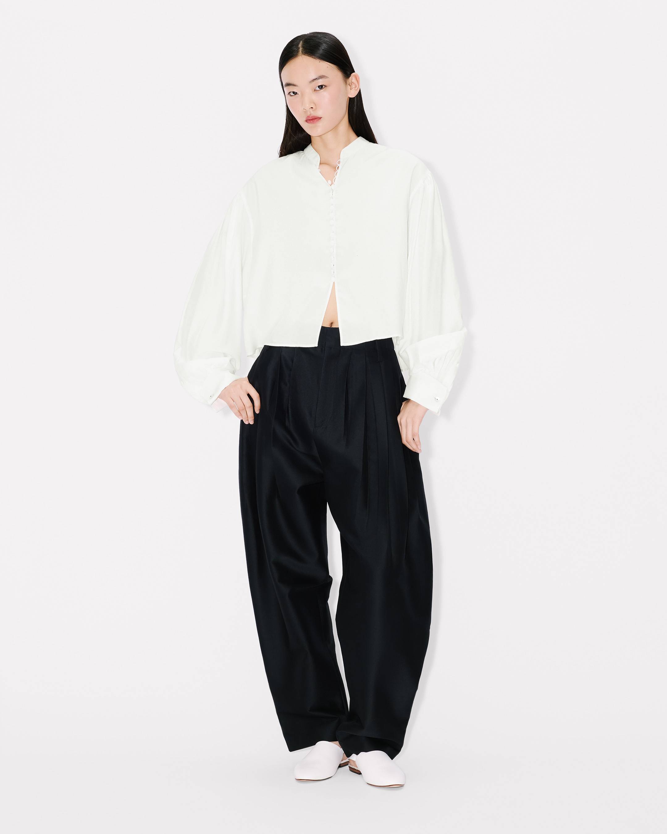 Blouse in mixed silk