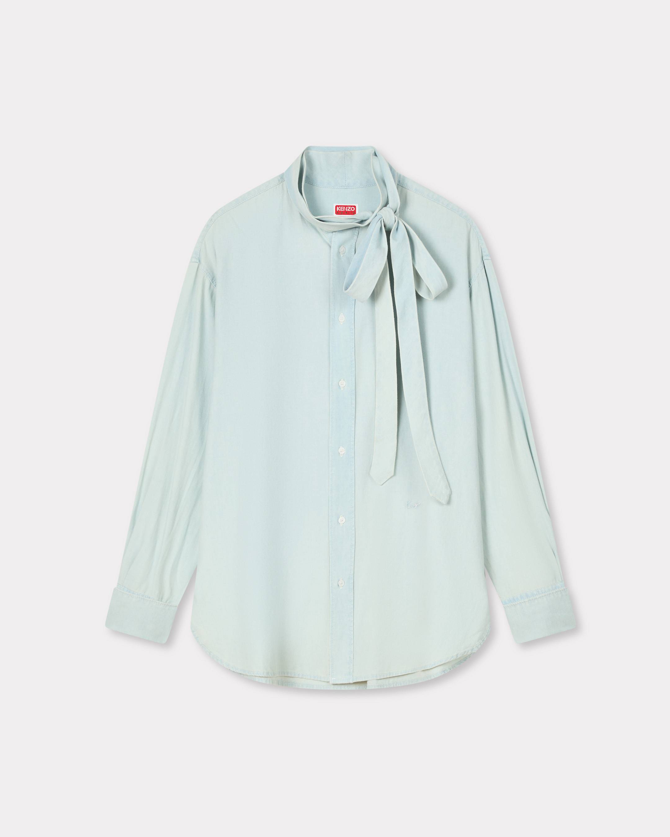Oversize-Hemd mit Schleife aus Chambray