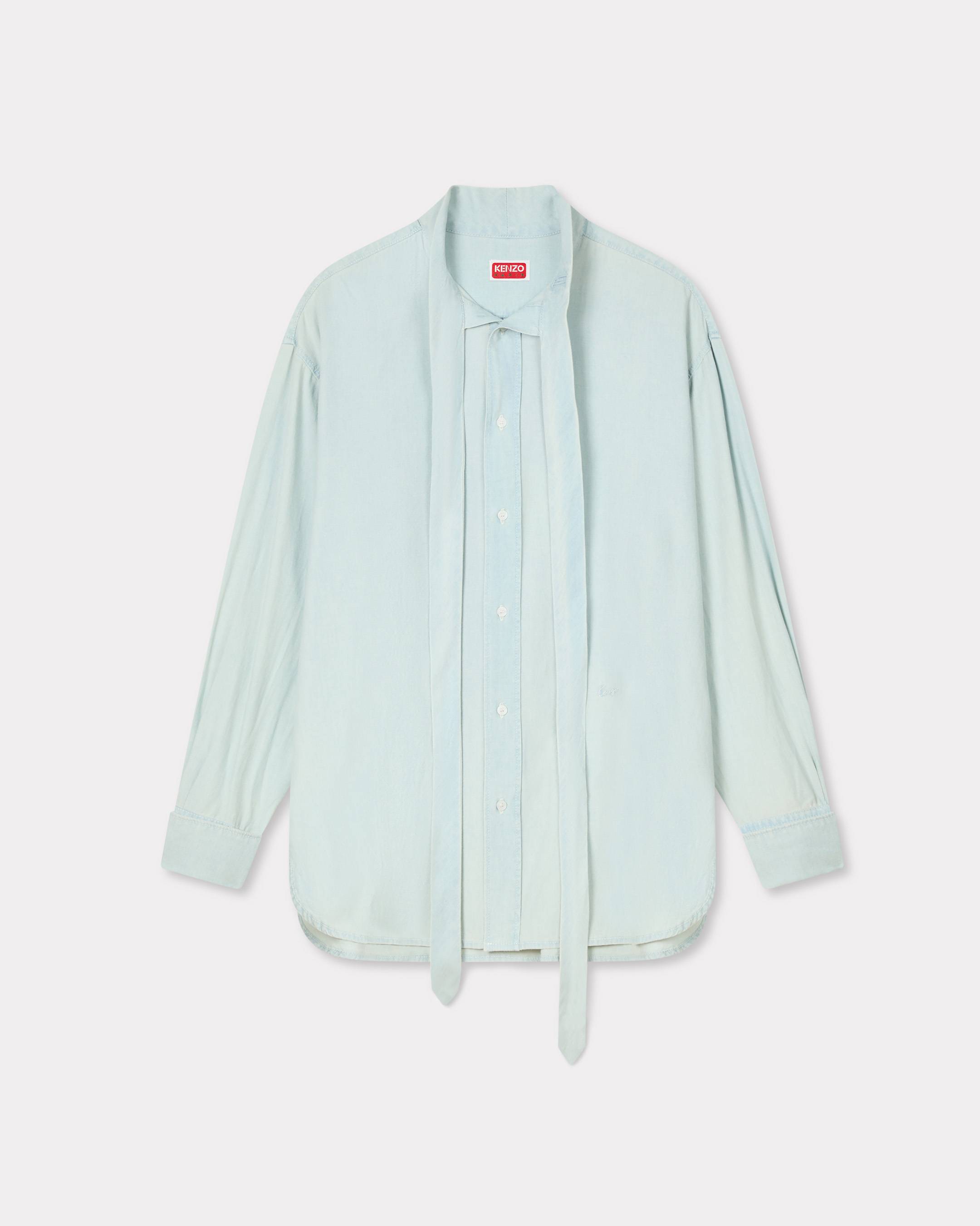 Oversize-Hemd mit Schleife aus Chambray
