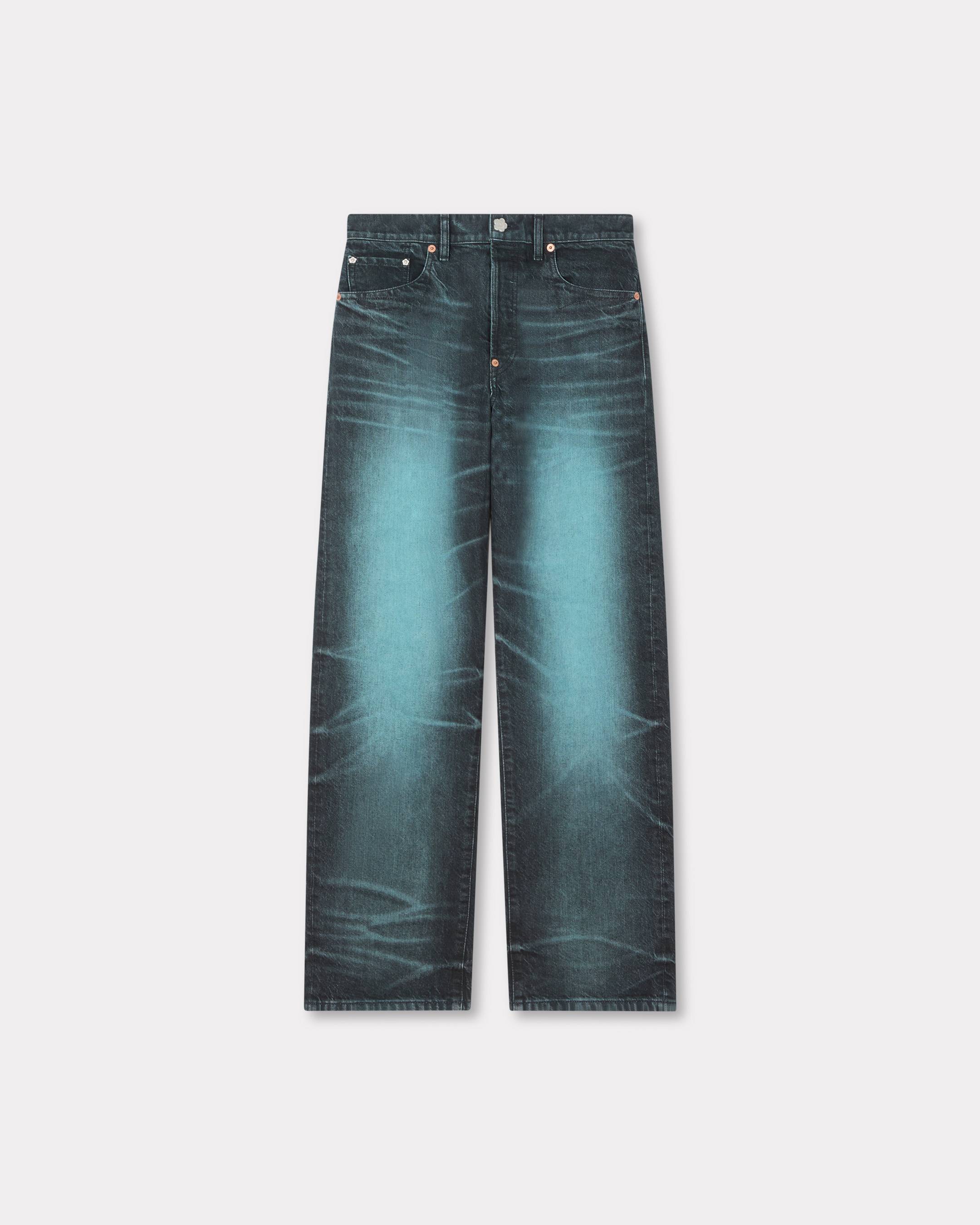 Jeans boyfriend a vita bassa in denim giapponese