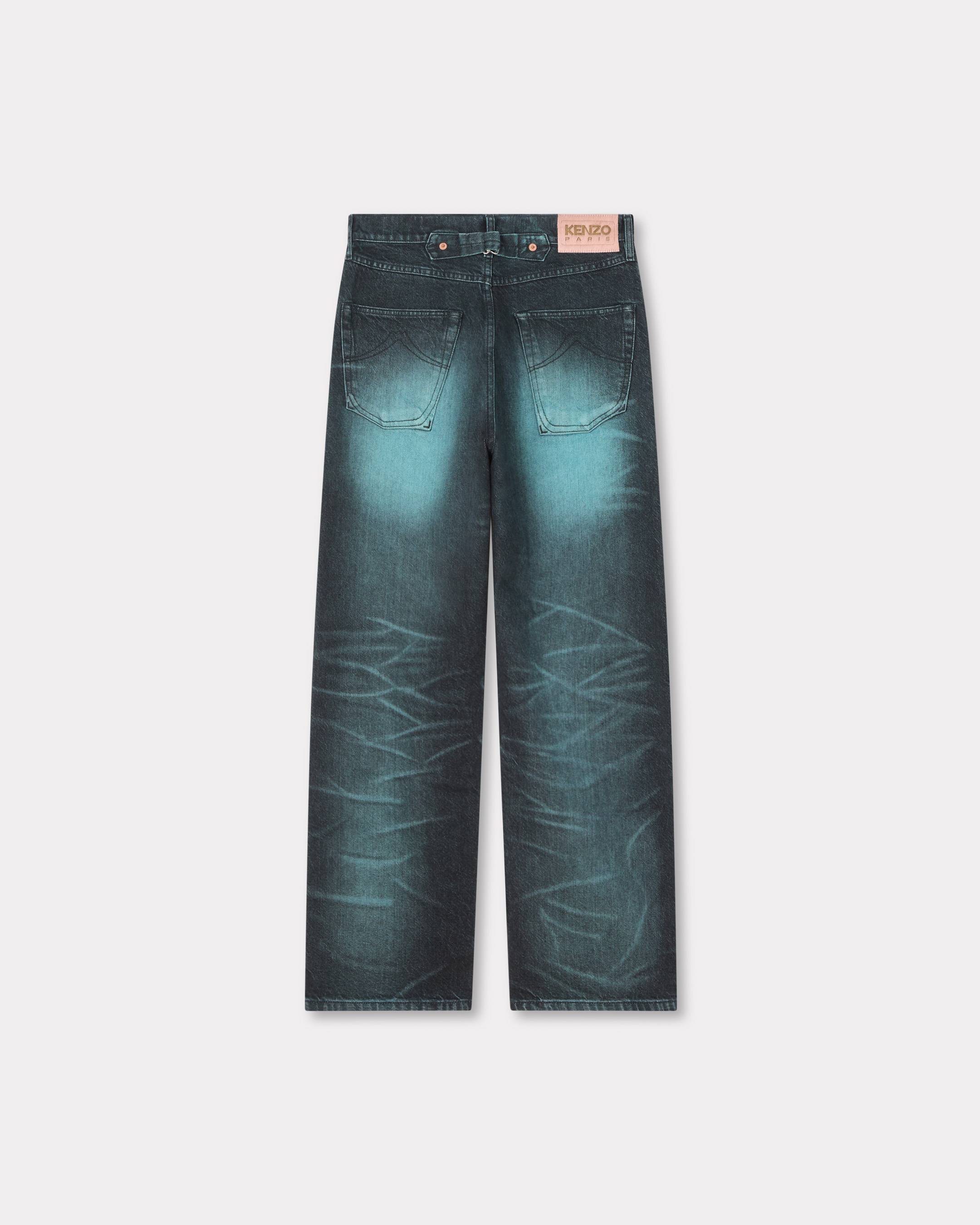 Jeans boyfriend a vita bassa in denim giapponese