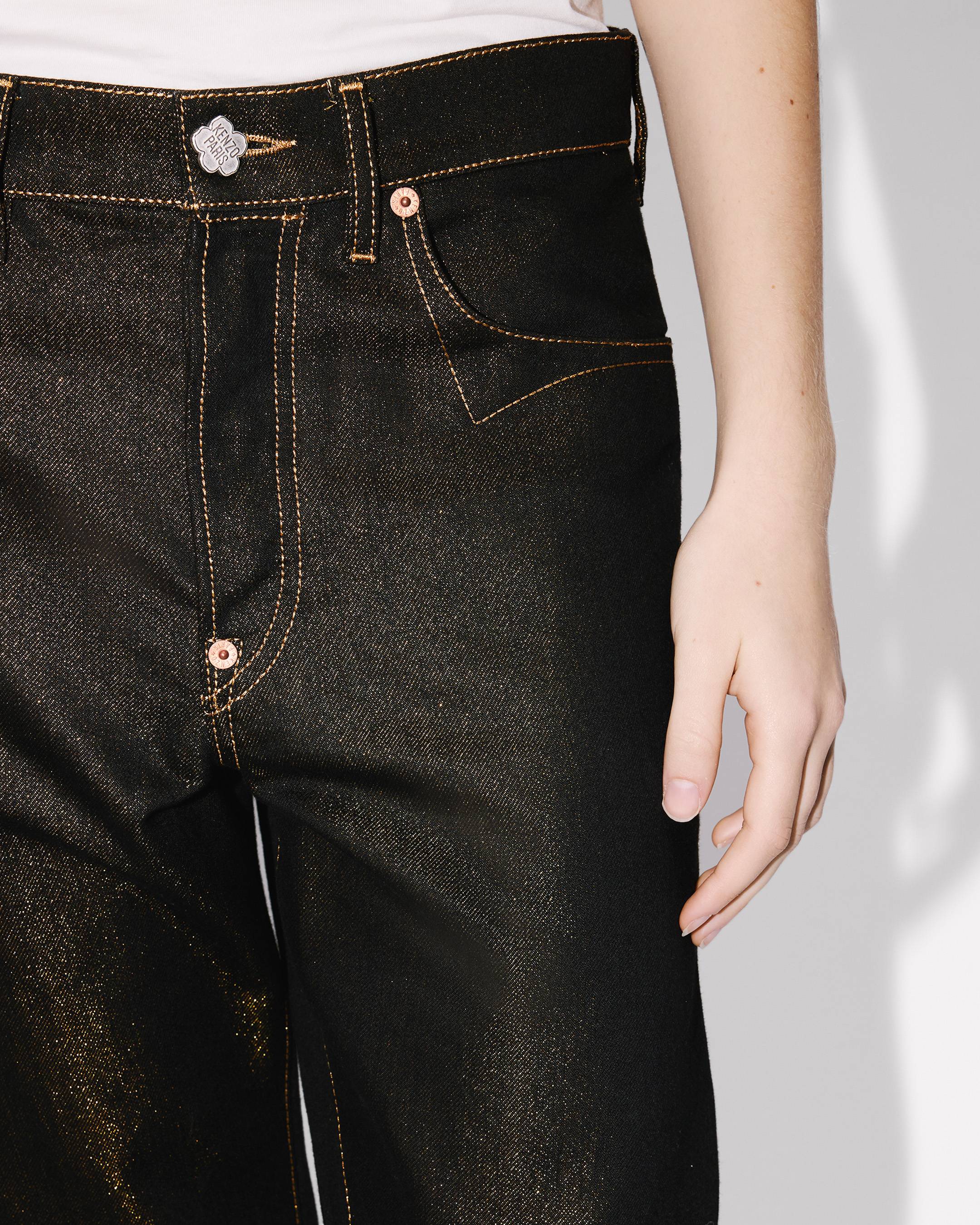 Low-waist boyfriend jeans in lurex japanese denim