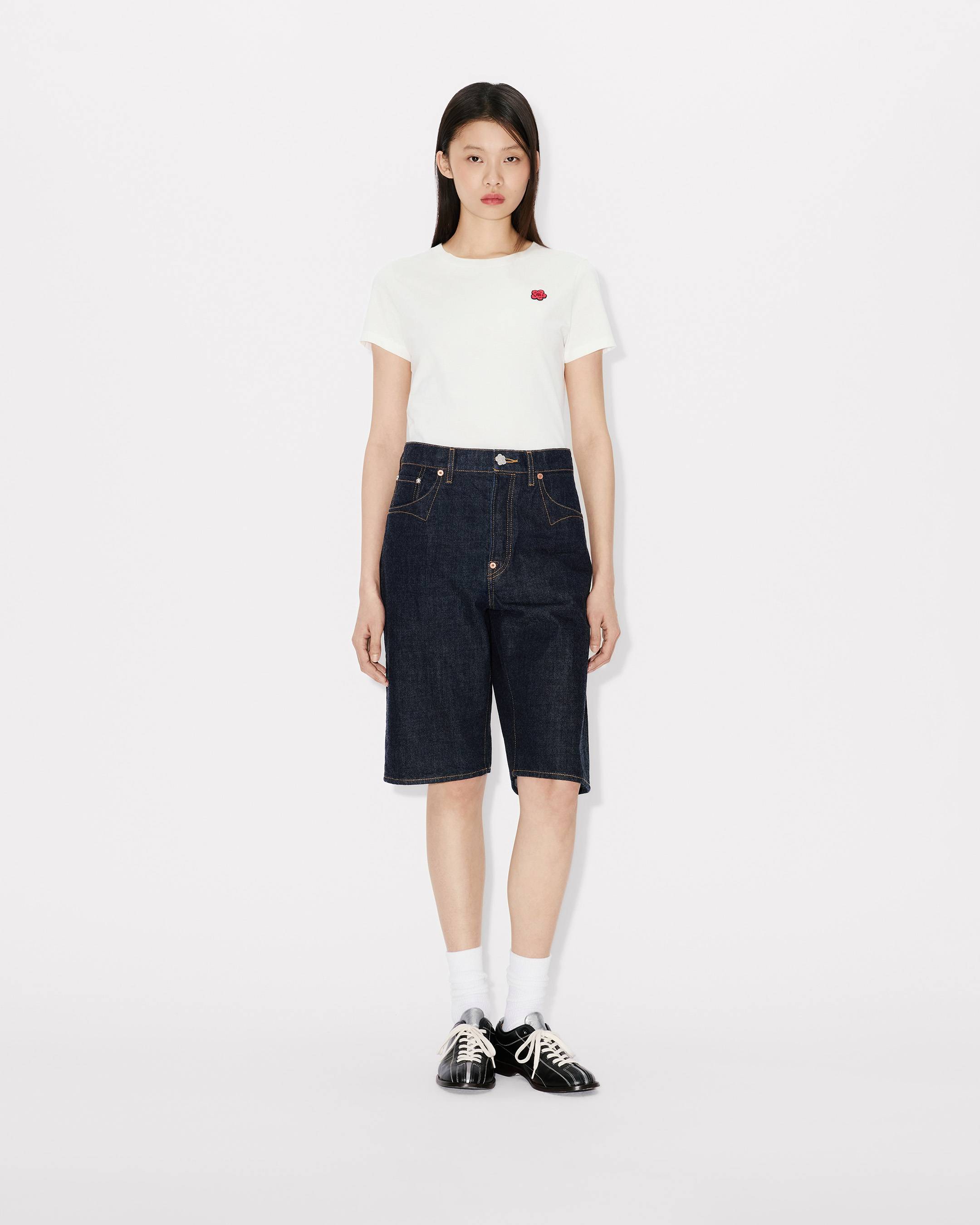 Low-waist boyfriend bermuda in japanese denim