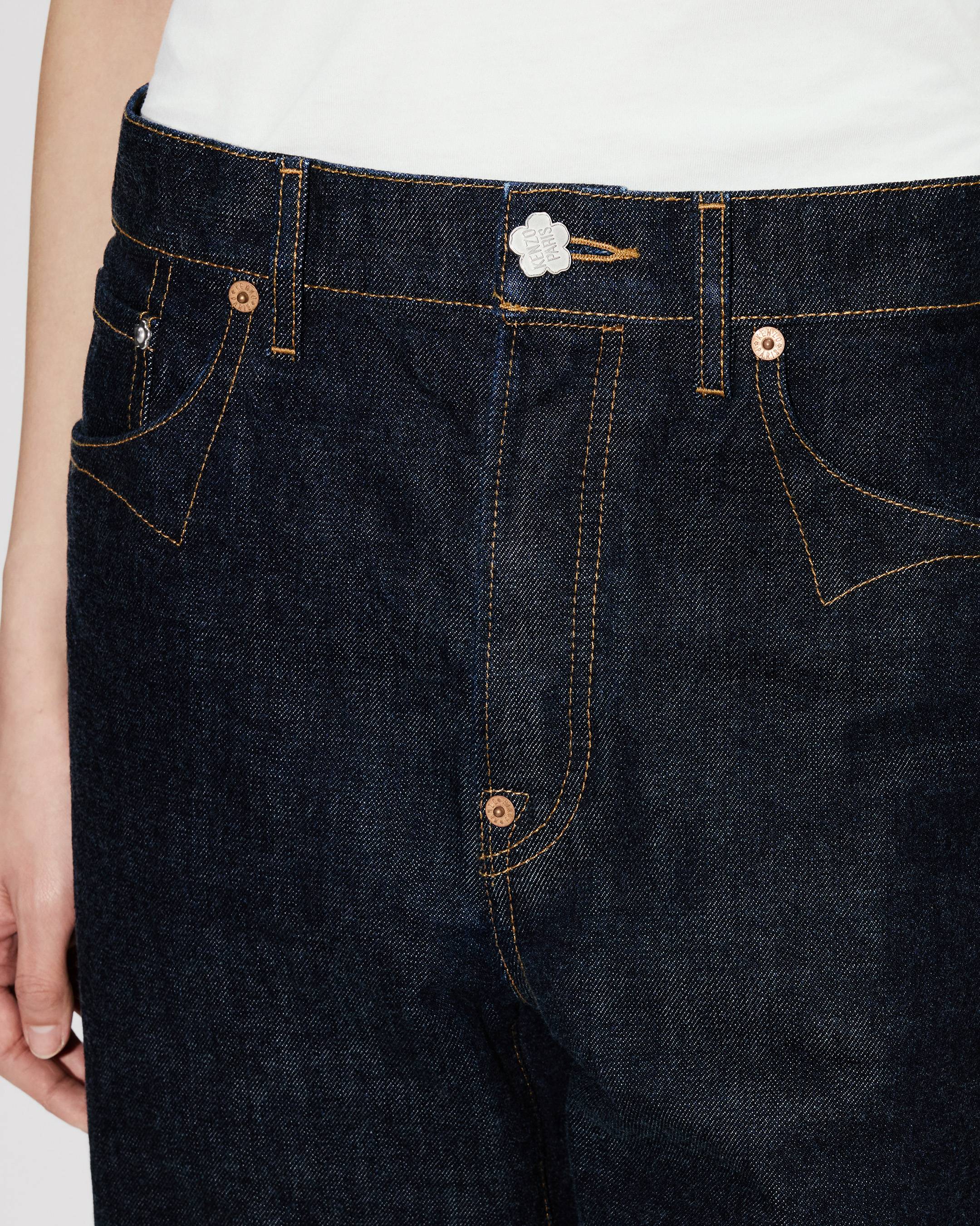 Low-waist boyfriend bermuda in japanese denim