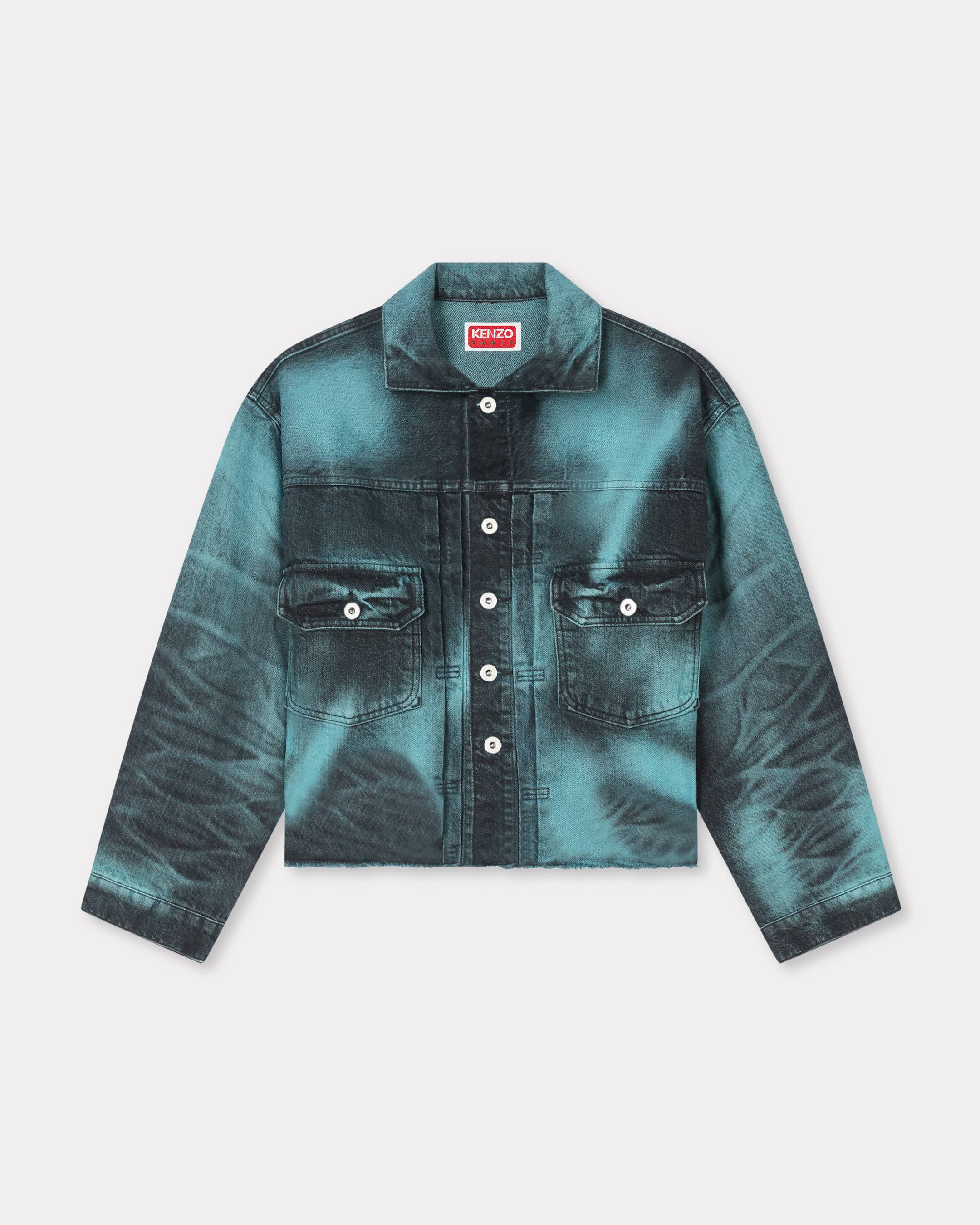 Giacca trucker 'Boke Flower' in denim giapponese