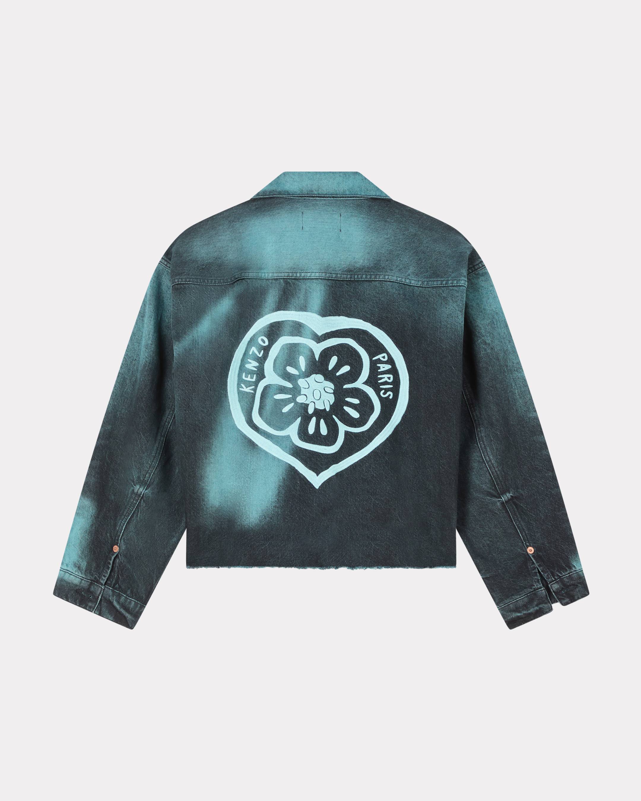 Giacca trucker 'Boke Flower' in denim giapponese