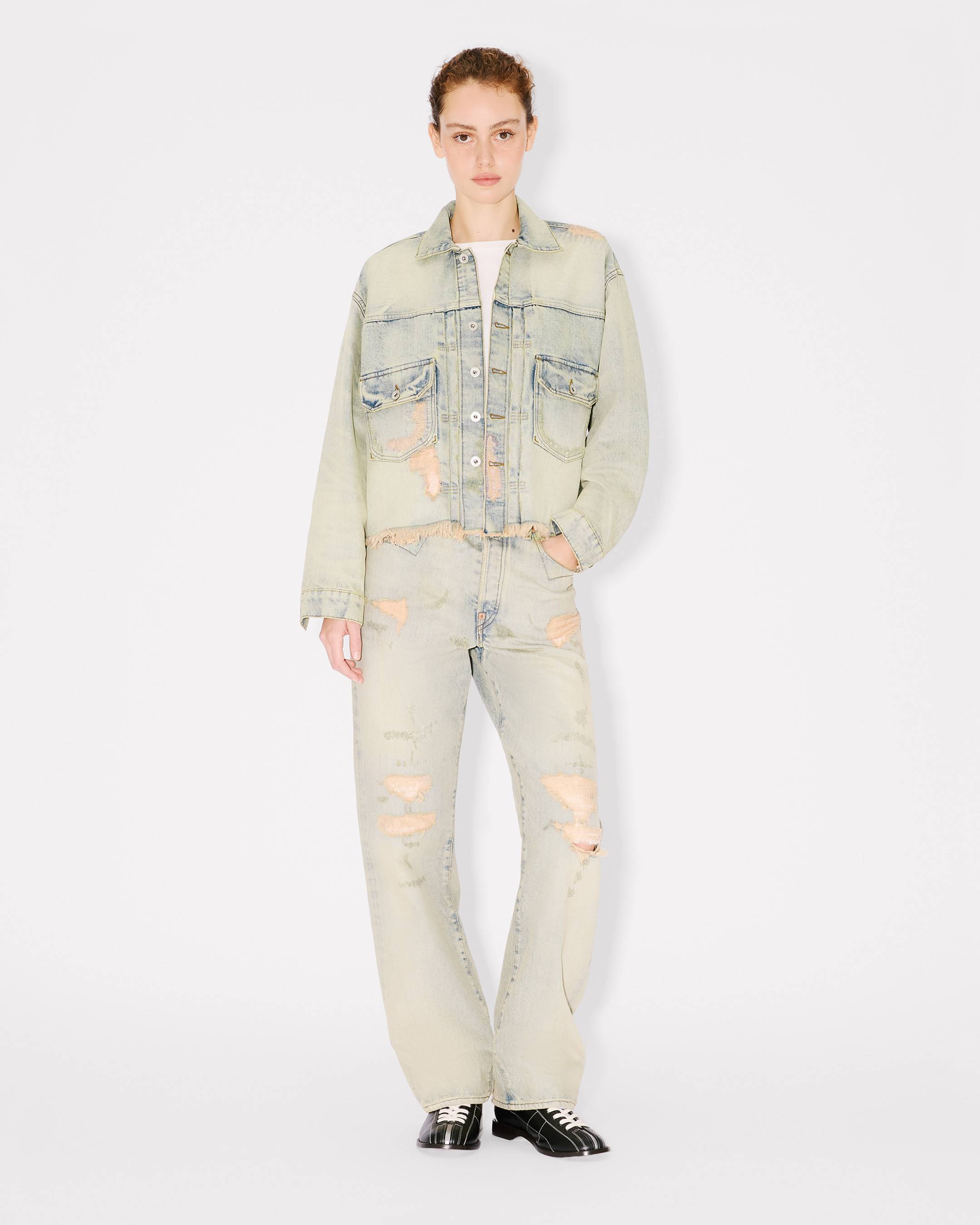 Trucker jacket in japanese denim