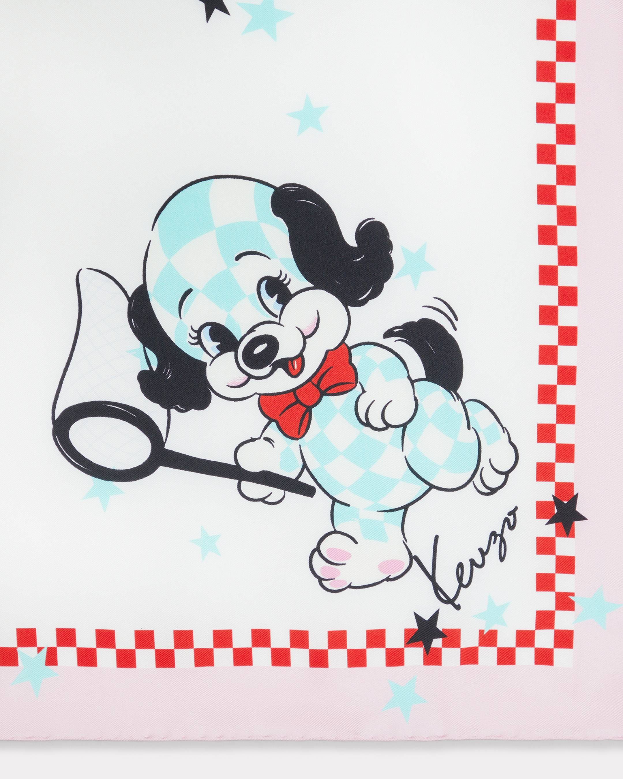 Peque&ntilde;o pa&ntilde;uelo cuadrado de seda 'KENZO Cartoon'