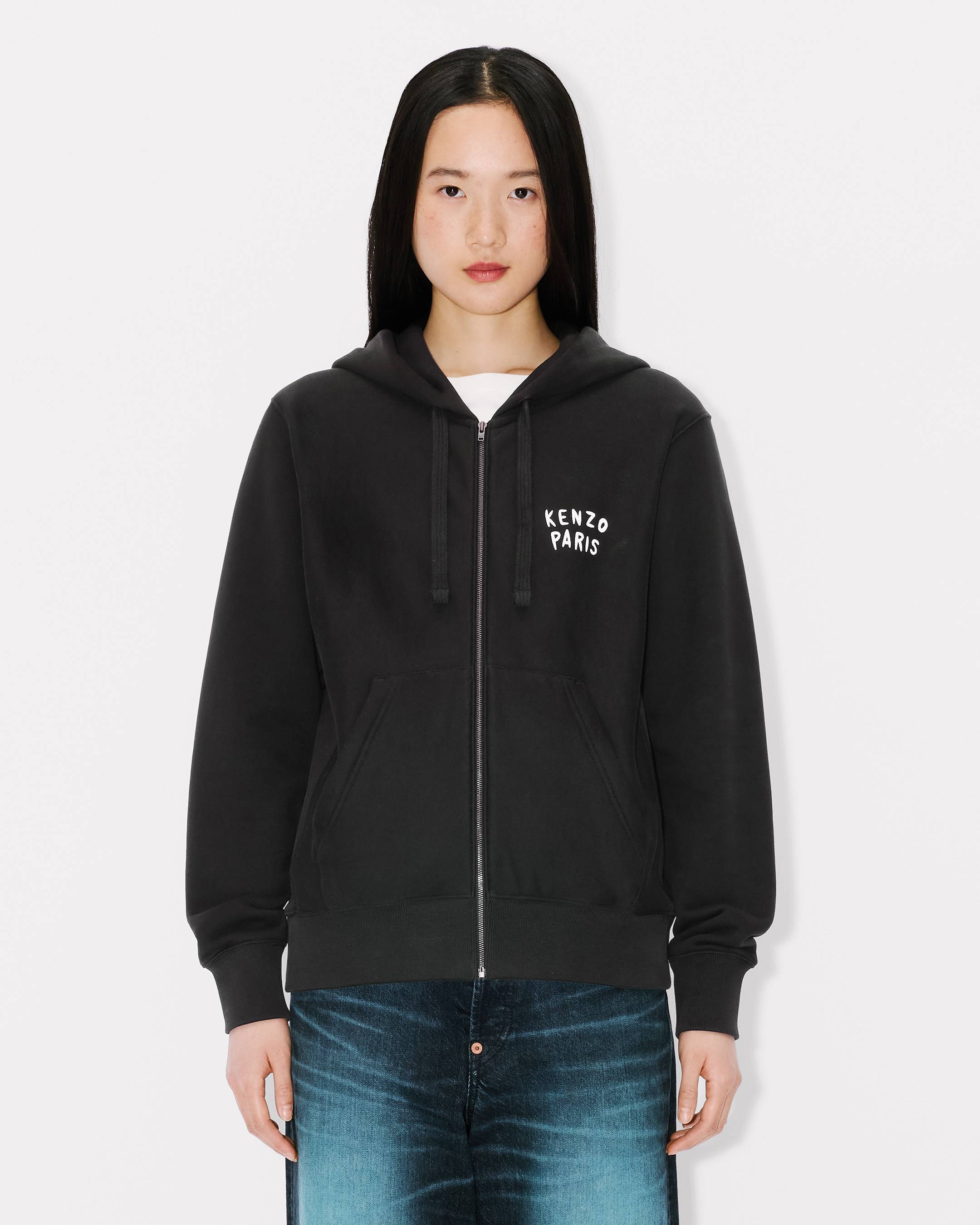 Sudadera con capucha y cremallera de algodón bordada 'KENZO Boke Heart'