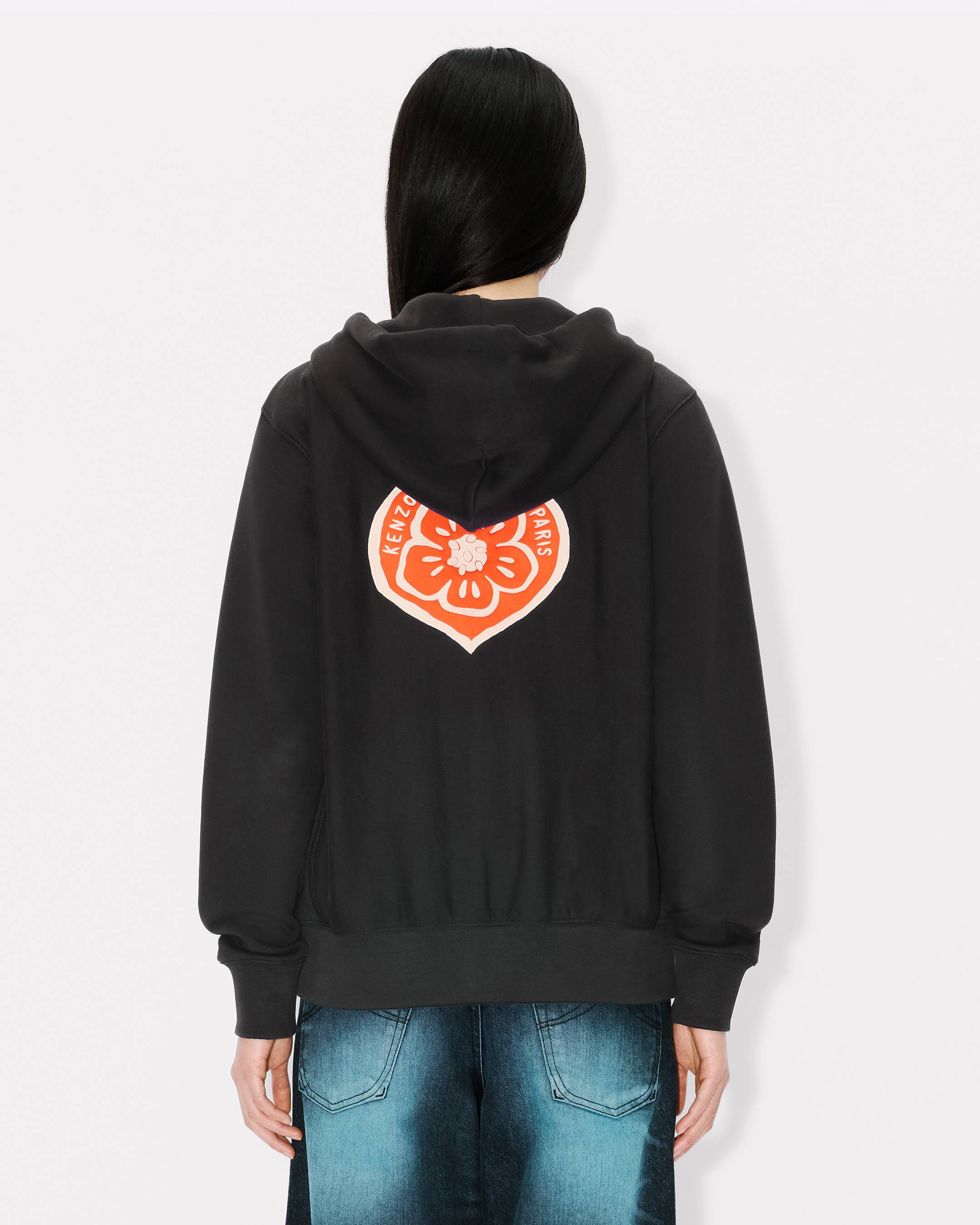 Sudadera con capucha y cremallera de algodón bordada 'KENZO Boke Heart'