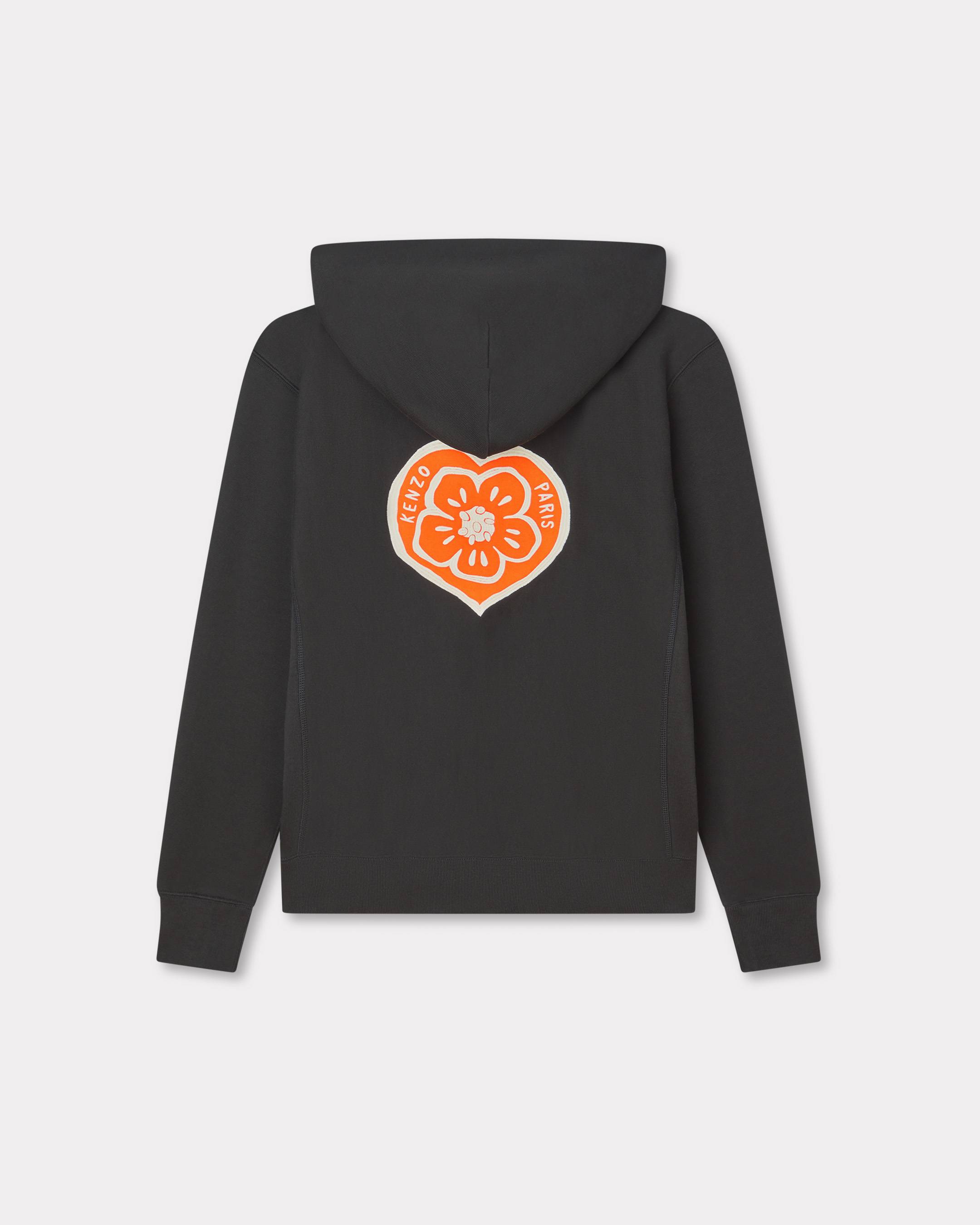 Sudadera con capucha y cremallera de algodón bordada 'KENZO Boke Heart'