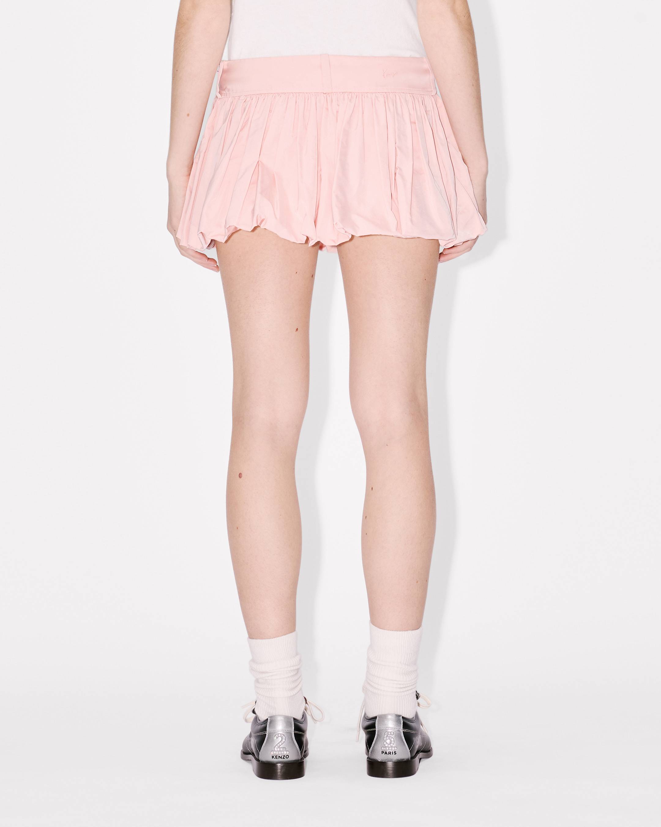 Minifalda globo en mezcla de seda