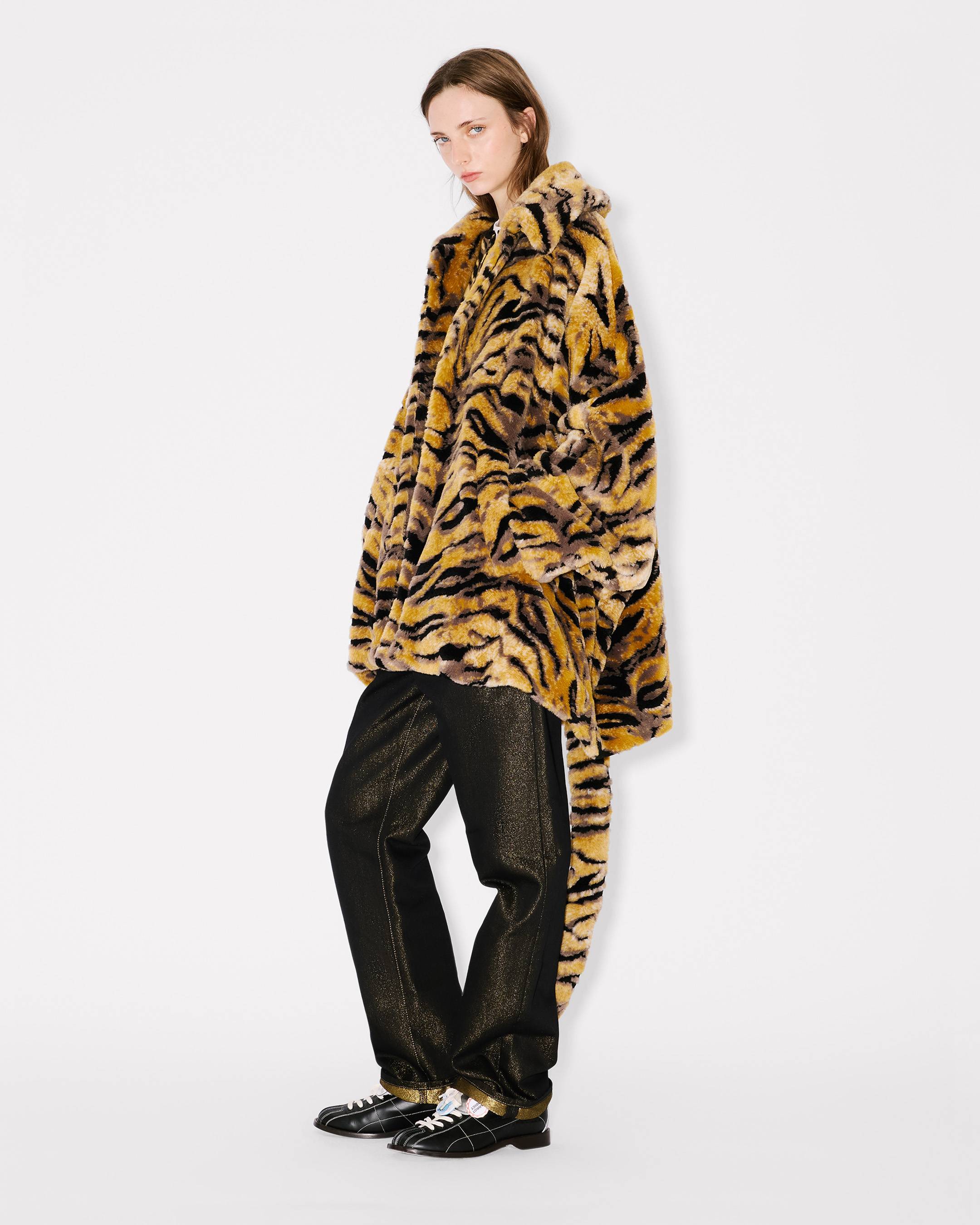 'KENZO Tiger' oversized coat in fake fur