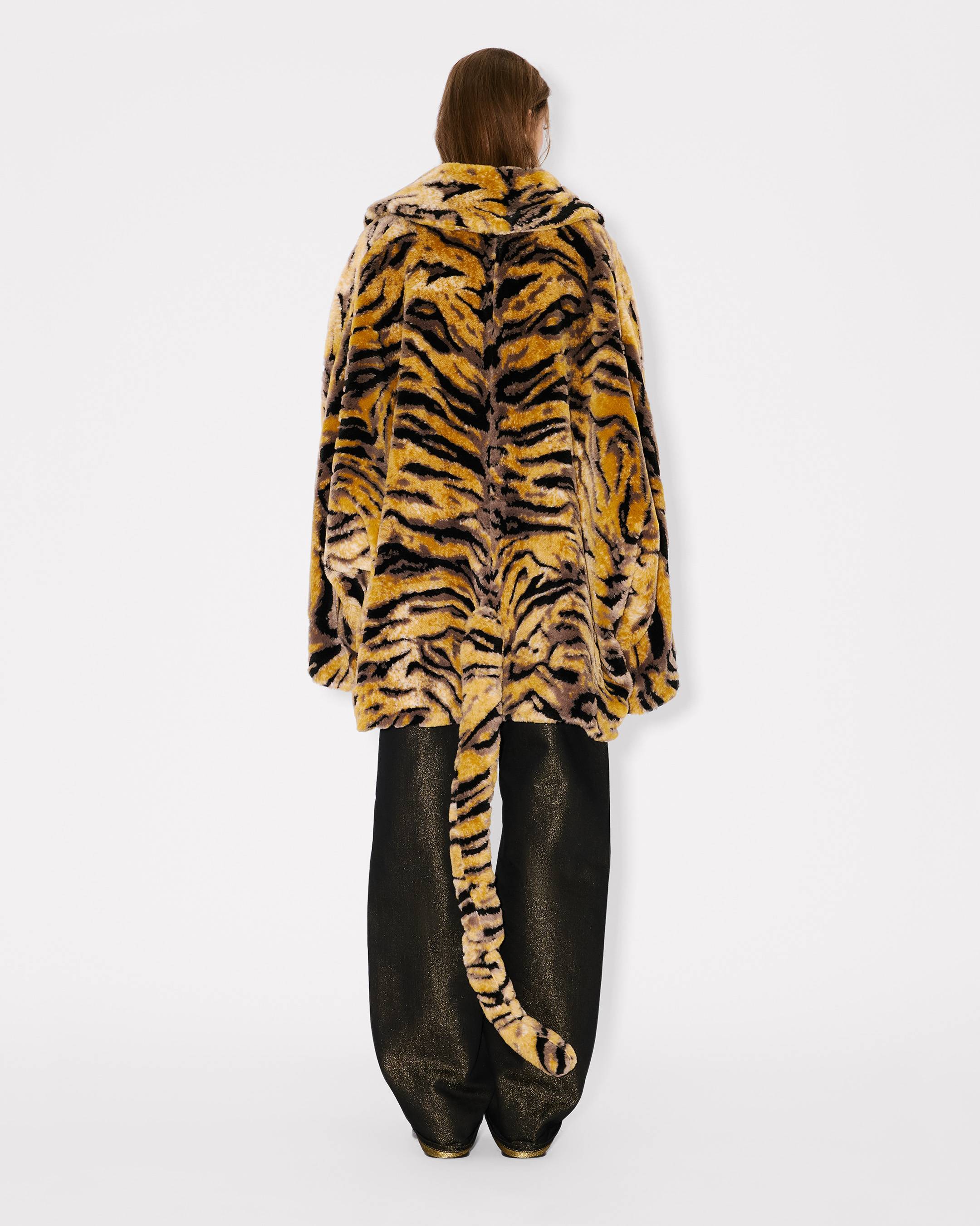 'KENZO Tiger' oversized coat in fake fur