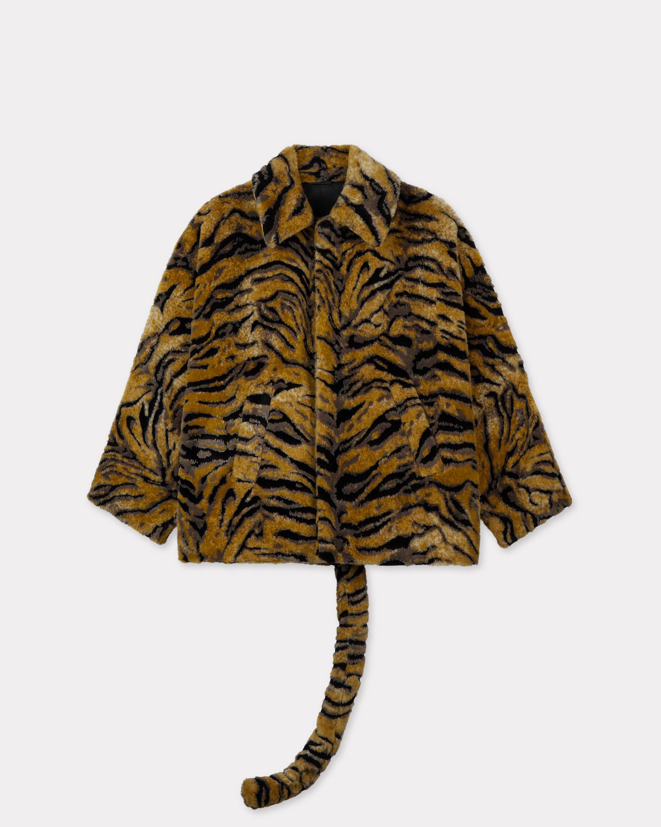 'KENZO Tiger' oversized coat in fake fur