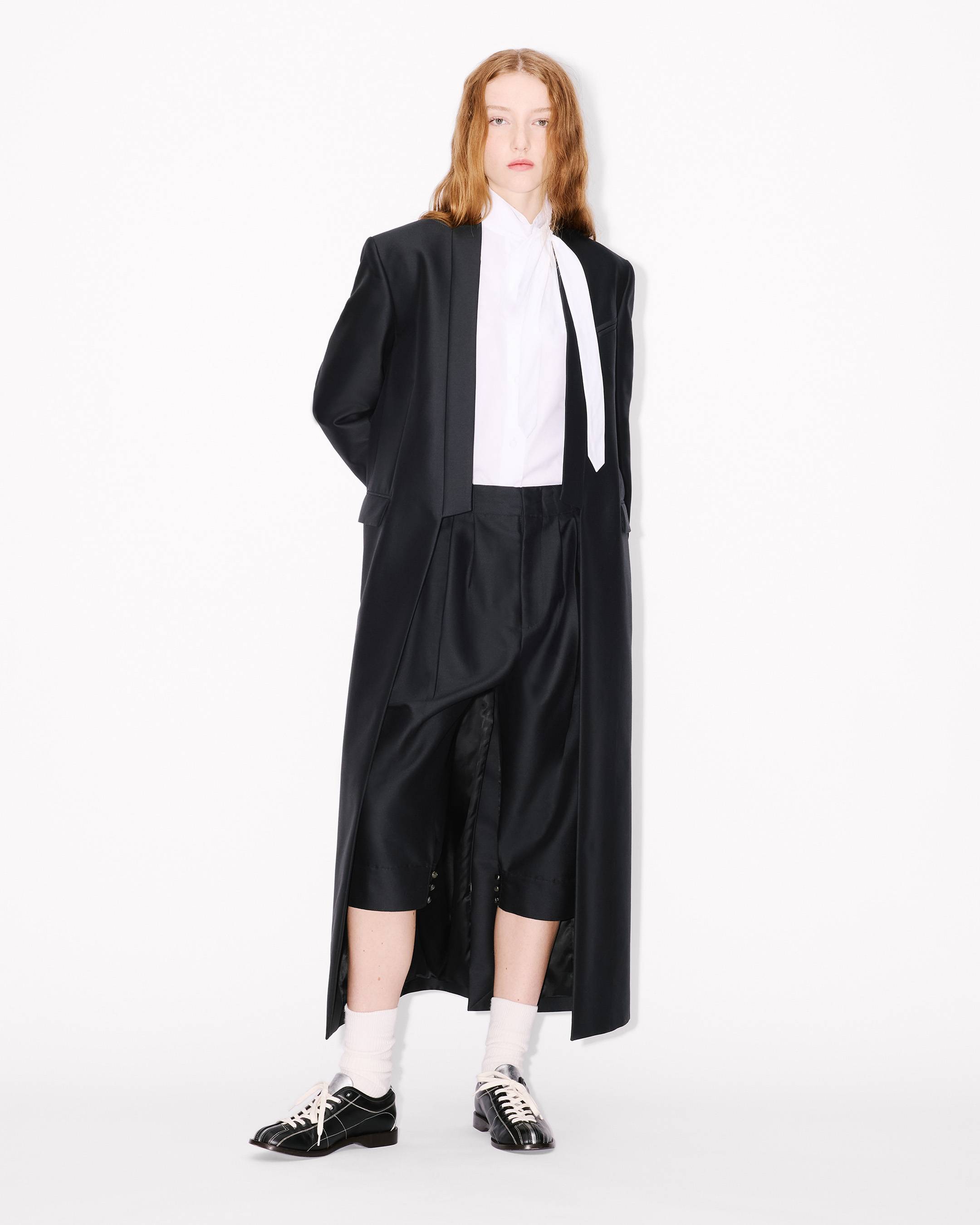 Kimono coat in virgin wool and silk