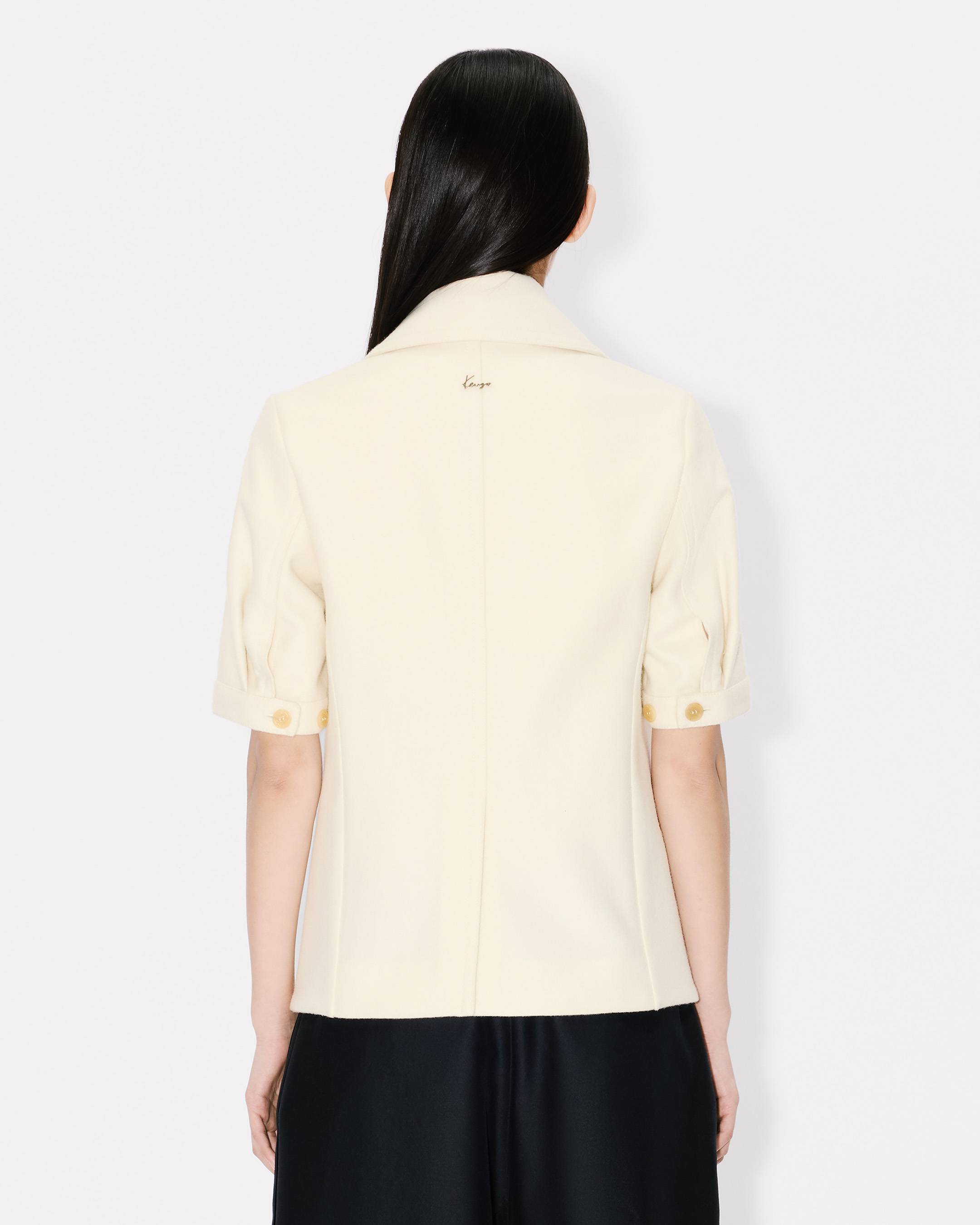 Chaquet&oacute;n marinero con mangas globo cortas de lana virgen