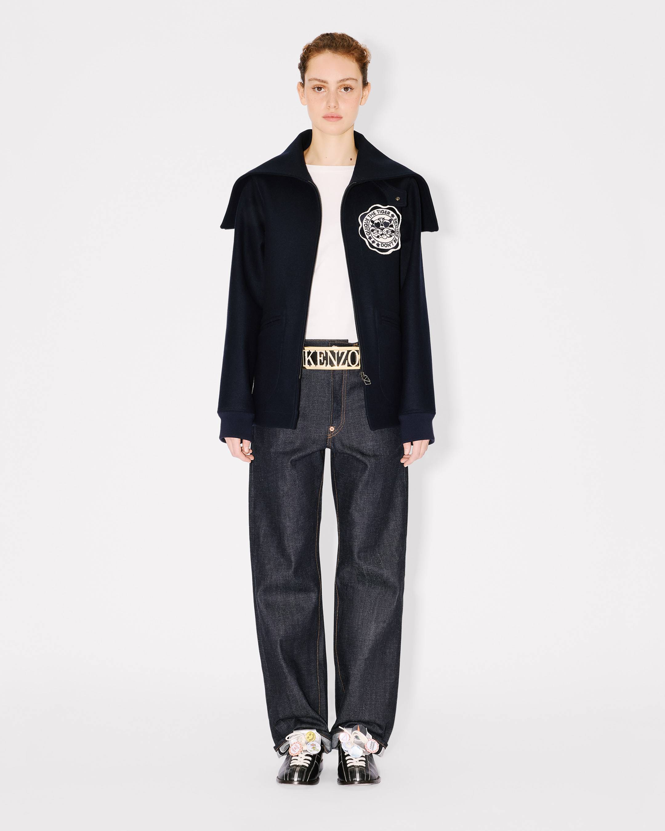 'KENZO Badges' peacoat in mixed wool