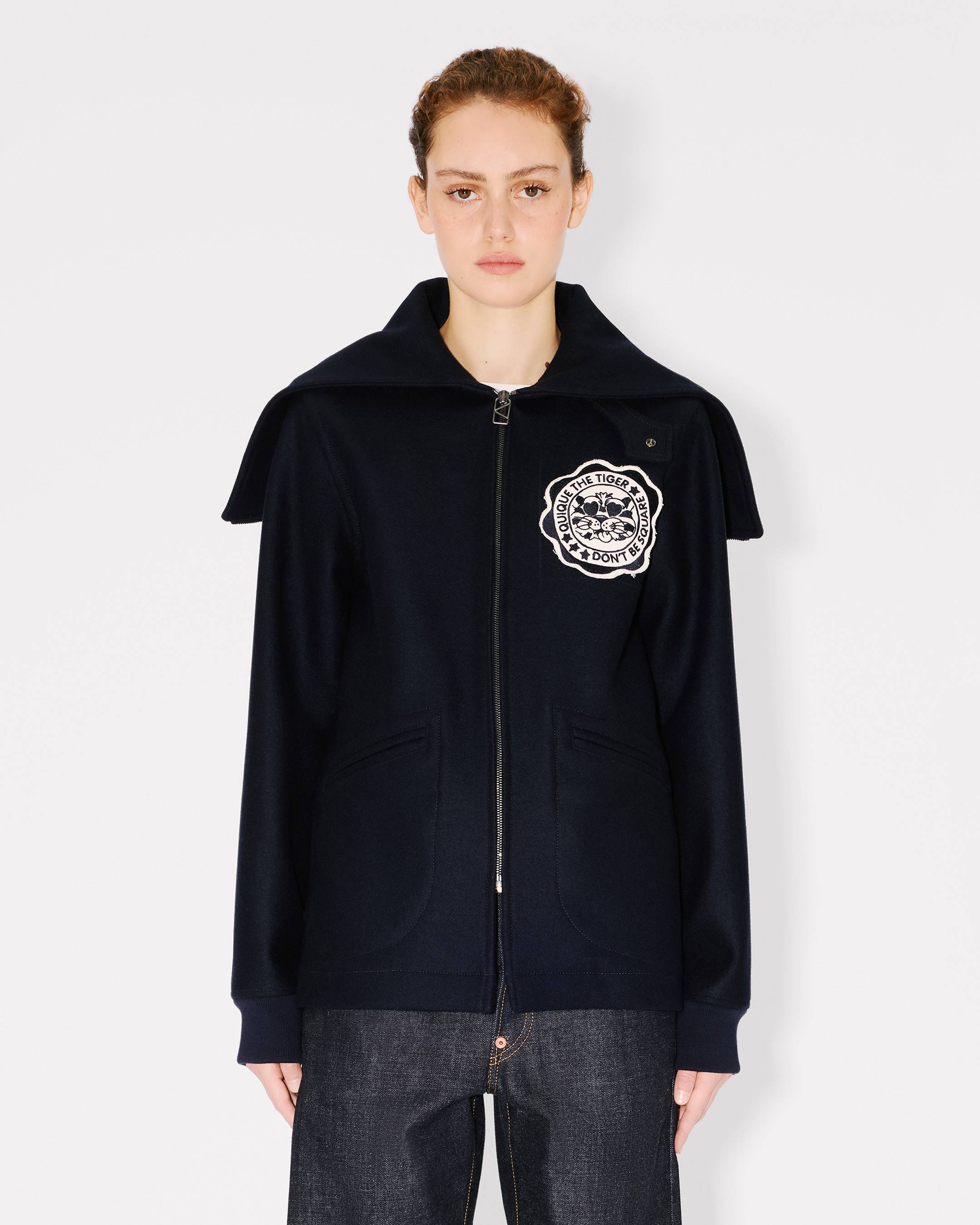 'KENZO Badges' peacoat in mixed wool