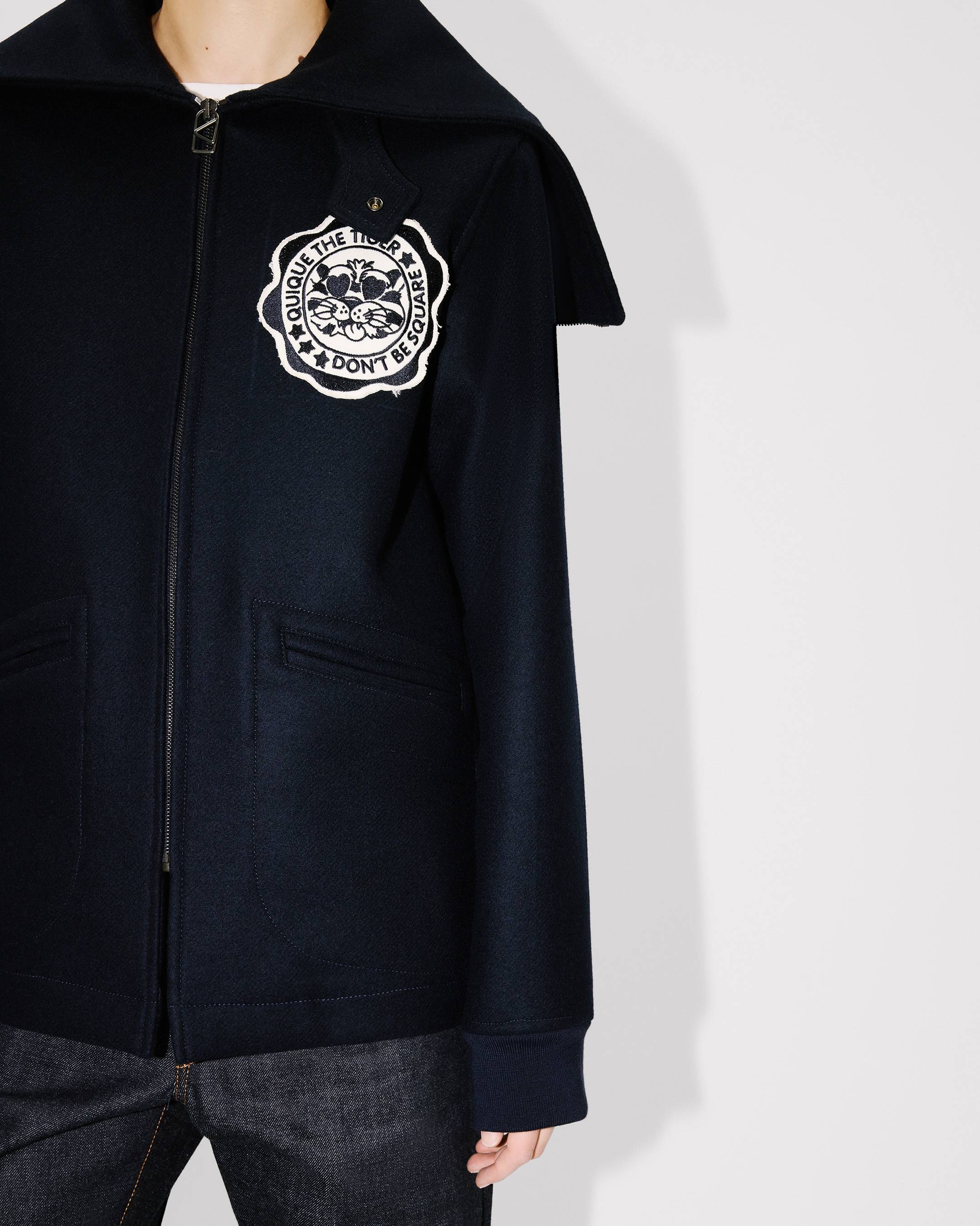 'KENZO Badges' peacoat in mixed wool