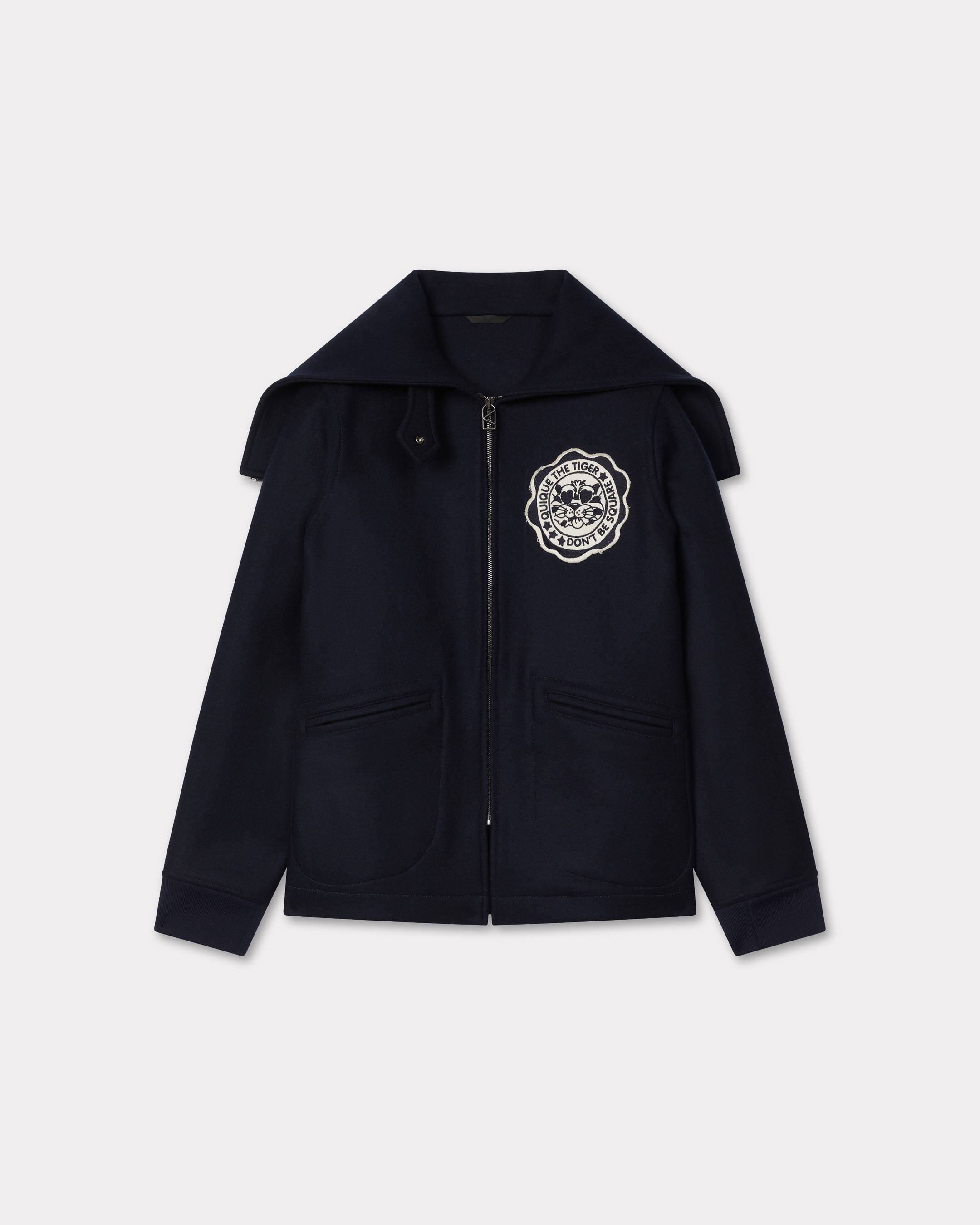 'KENZO Badges' peacoat in mixed wool